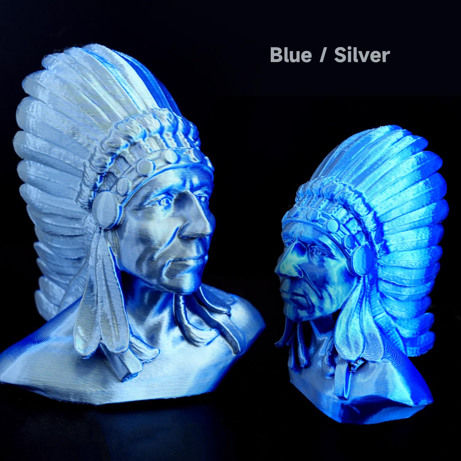 Gratkit Silk Dual Color Pla Filament, Coextrusion Pla Filament 1.75Mm, +/-0.03Mm, 1Kg/Roll, Silk Pla Blue & Silver