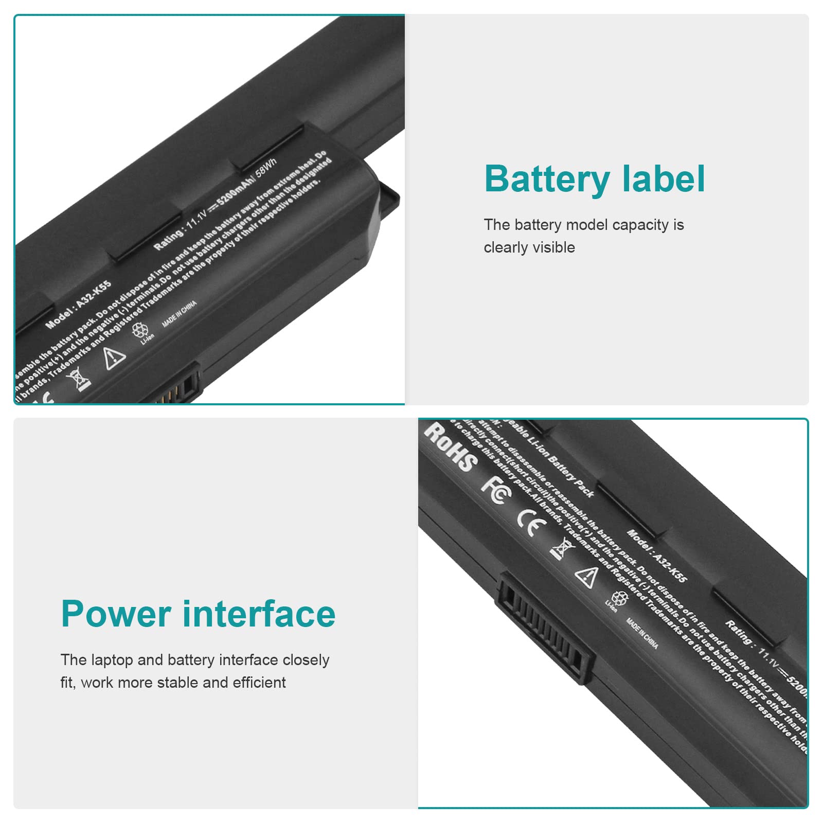 Futurebatt Laptop Battery For Asus A32 K55 A33 K55 A41 K55, Asus U57A A45 A75 K55N K45 K55A K75 X55 X55A X55C X55U X75 R500A R50