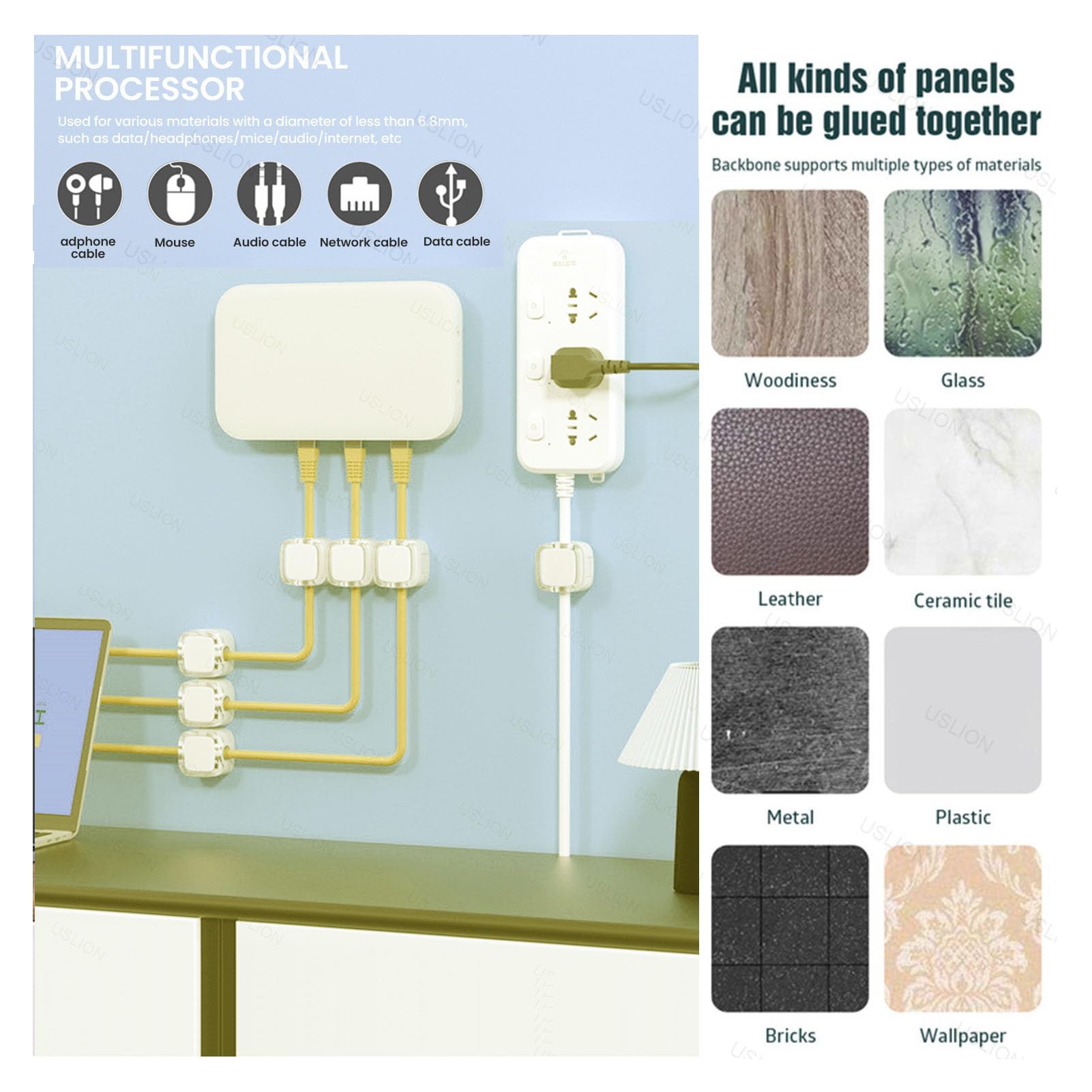 IFNOW 6 Pack Magnetic Cord Holder Self Adhesive Silicone Cable Organizer White for Desk Nightstand