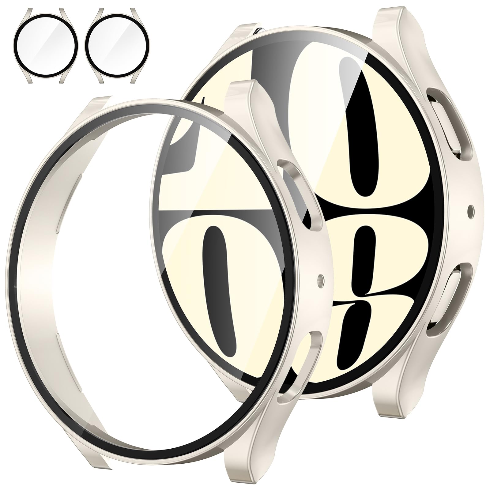 Tensea [2Pack For Samsung Galaxy Watch 6 2023 Screen Protector Case 44Mm Accessories, Protective Face Cover For 44 Mm, Hard Bump