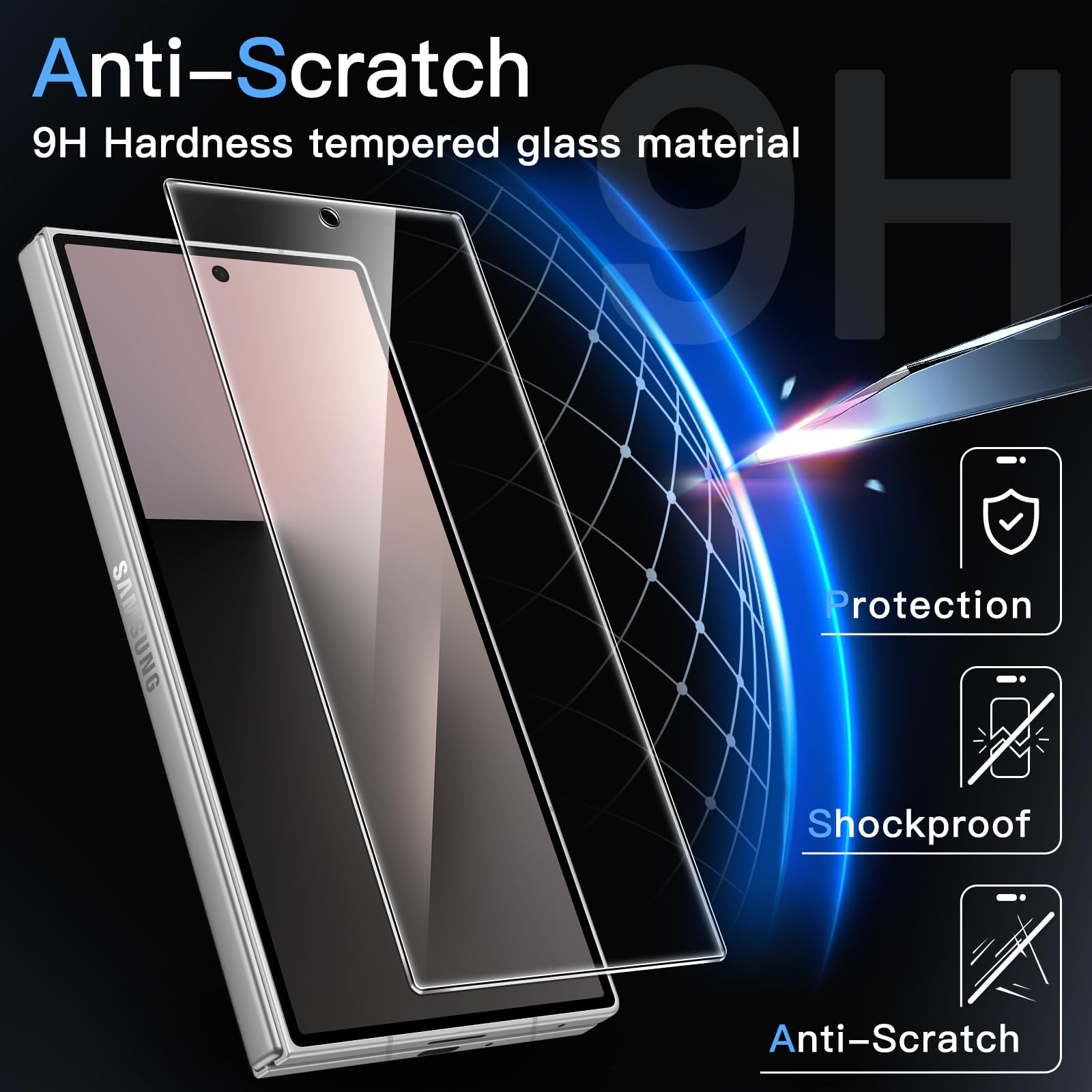 Jetech Front Screen Protector For Samsung Galaxy Z Fold 7 2025, Tempered Glass Film With Easy Installation Tool, Case-Friendly,