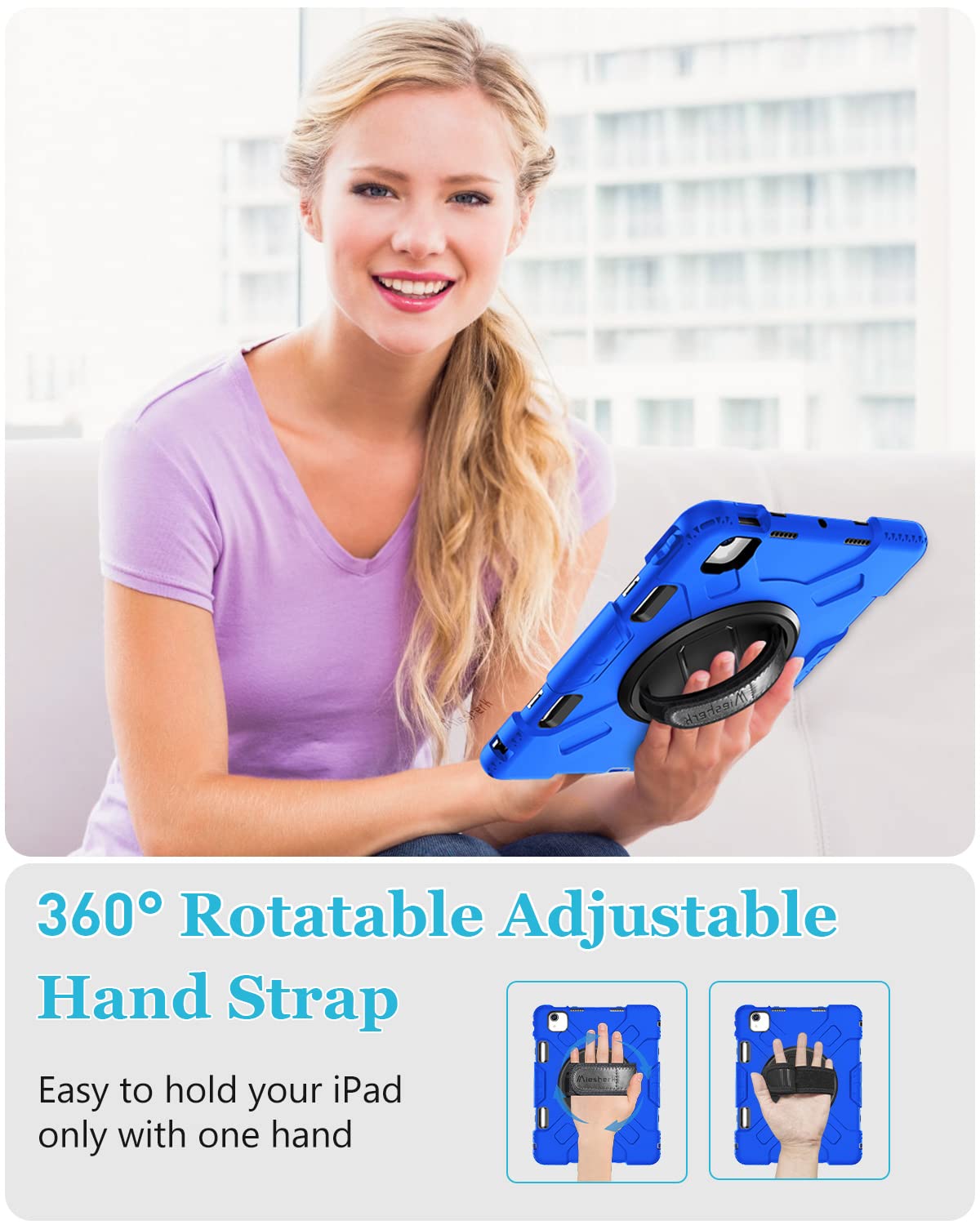 Case For Ipad Air 5Th/ 4Th Generation (2022/2020): Cover For Ipad Air 10.9 Inch With Screen Protector  Stand  Handle  Shoulder S