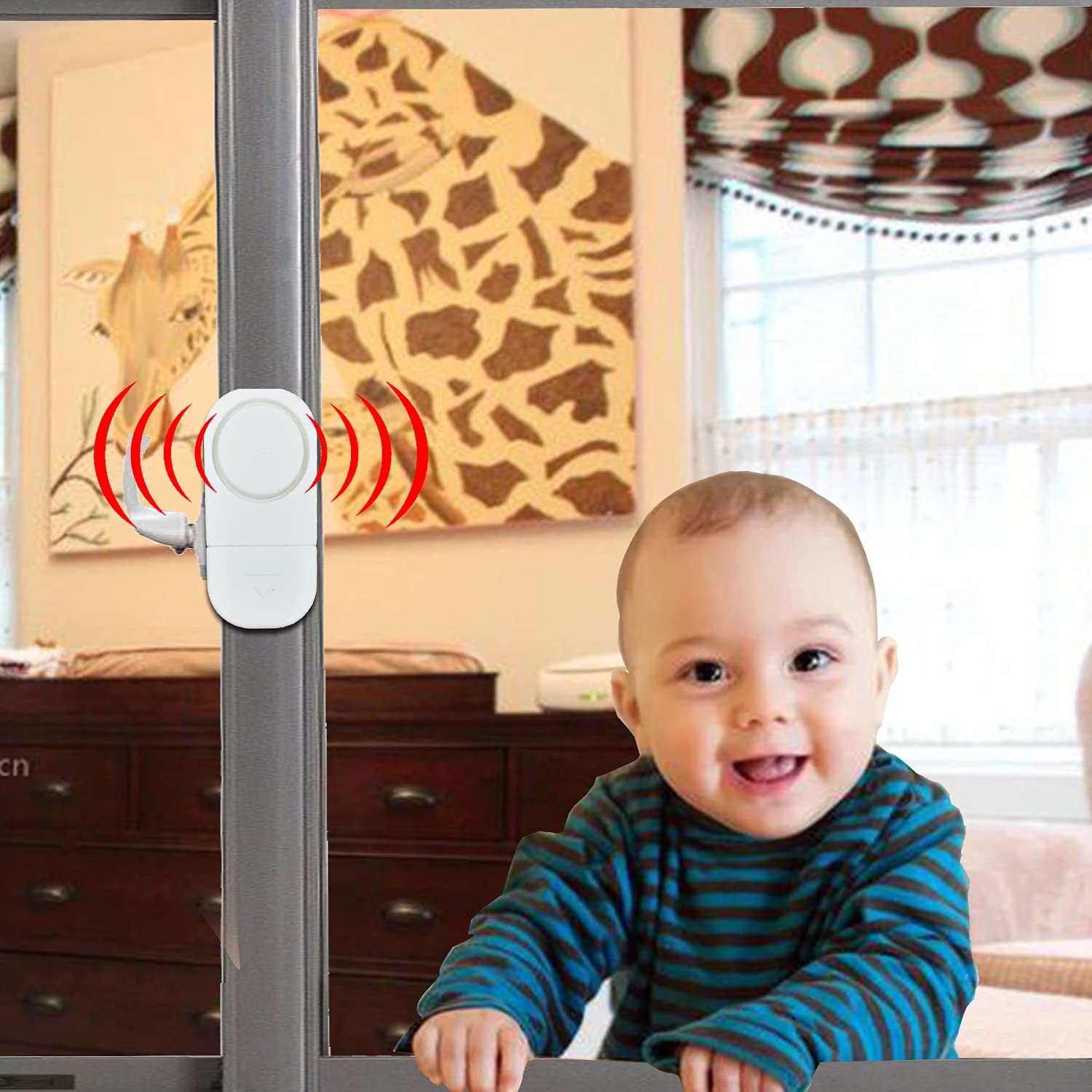 6 Pack Wireless Security Window/Door Alarm, Magnetic Sensor Door Window Burglar Alert Alarm Pool Alarms Super Loud For Home, Gar