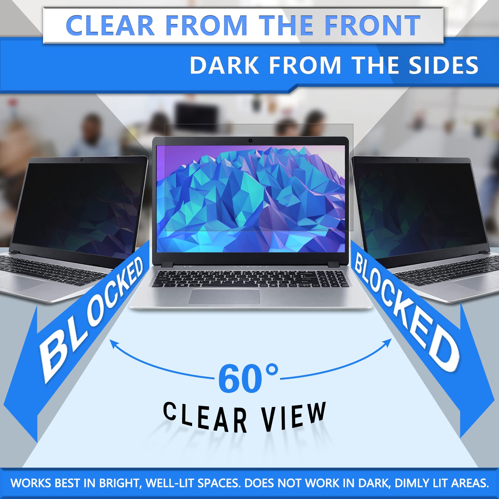 Zoegaa Laptop Privacy Screen 14 Inch, Privacy Screen 16 10 Compatible With Lenovo/Hp/Envy/Dell/Acer/Asus/Thinkpad,16:10 Aspect R