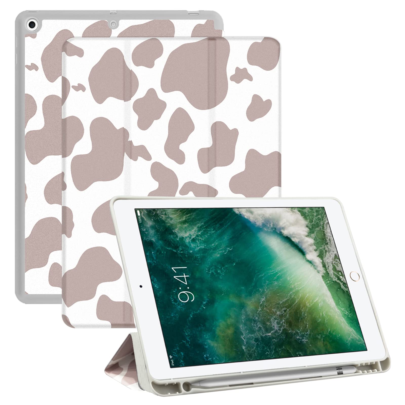 Deokke Compatible With Ipad 10.2 Inch Case,9Th /8Th /7Th Generation Case(2021/2020/2019) With Pencil Holder And Soft Tpu Back Ca