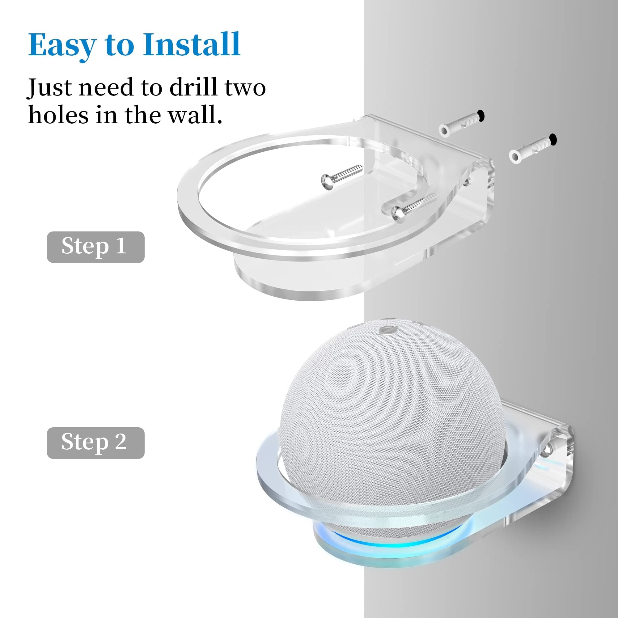 Homemount Dot5 Generation Wall Mount   All New 5Th Gen Acrylic Holder, Space Saving Solution Bracket Shelf Compatible With Homep