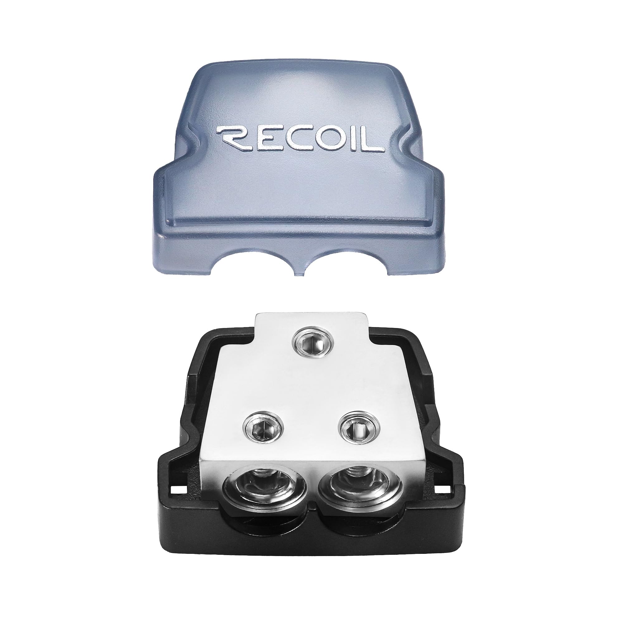 Recoil Bdb12 2 Way Power Distribution Block, 1 X 0/2/4 Gauge In / 2 X 0/2/4 Gauge Out Power Distribution Ground Distributor Bloc