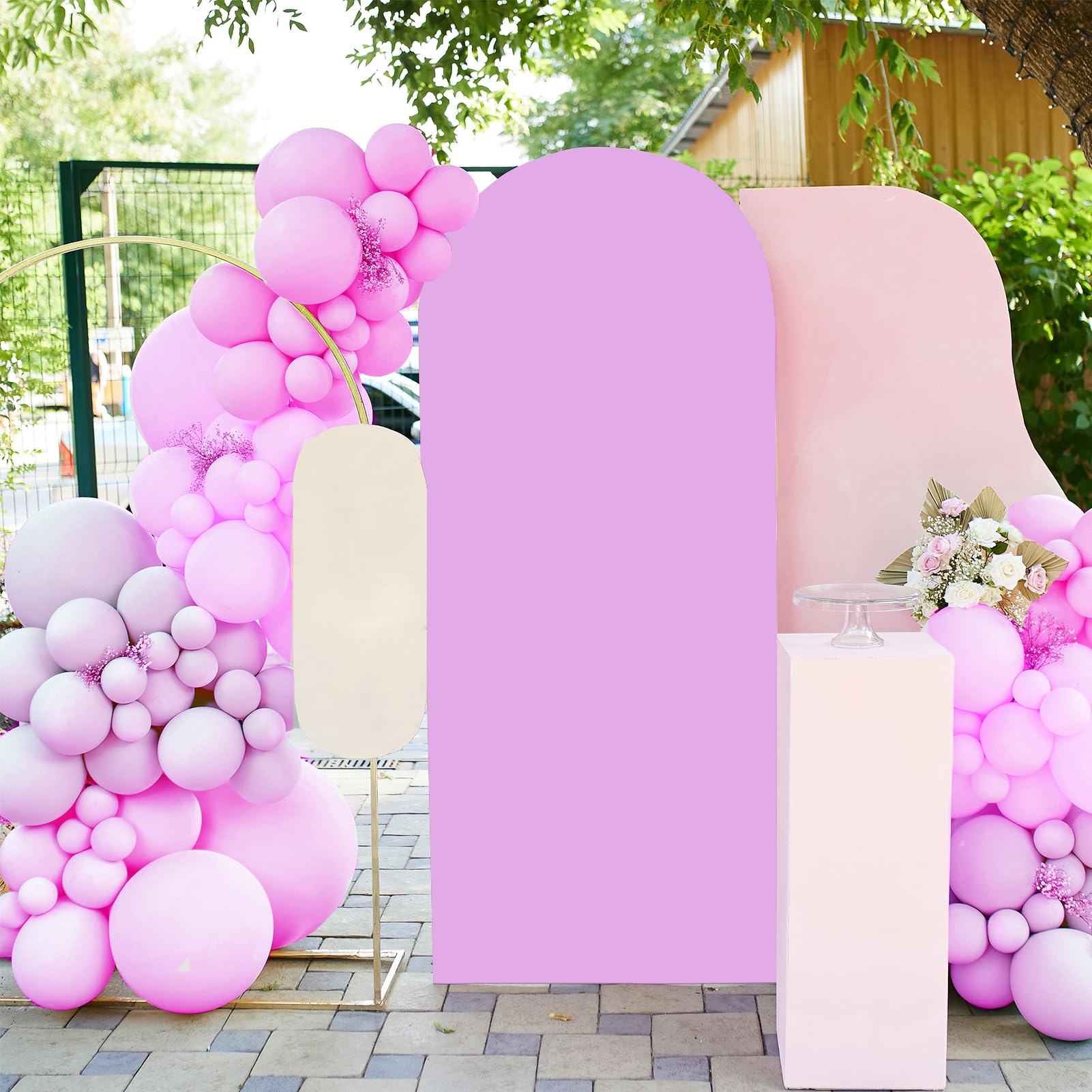 Arch Backdrop Cover, 7.2Ft Wedding Arch Cover Spandex Fitted Arch Covers Stretchy Cardboard Chiara Wall Backdrop Stand Fabric