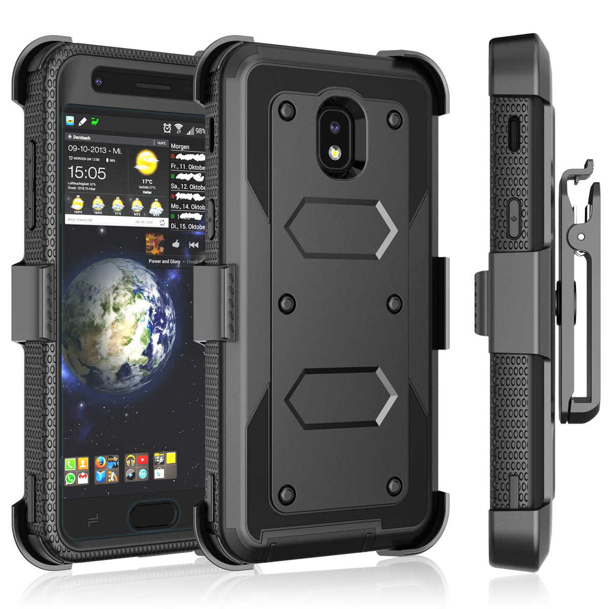 Tekcoo Samsung Galaxy J7 2018/J7 Aero/J7 Top/J7 Crown/J7 Aura/J7 Refine/J7 Eon/J7 Star Case Holster Clip, [Tshell] [Built In Scr