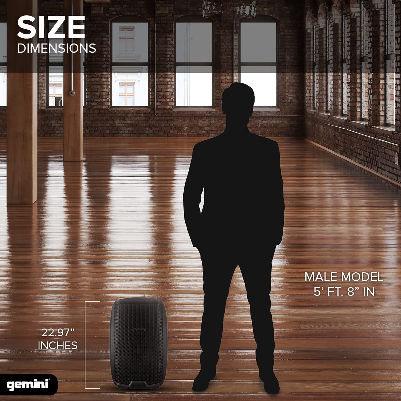 Gemini Sound As 2112Bt Active 12 Inch Woofer 1500W Watt Dj Monitor Powered Amplified Pa Speakers System With Bluetooth, Wireless Stereo Pairing, Onboard 2 Channel Mixer, Handles, Portable Fly Points