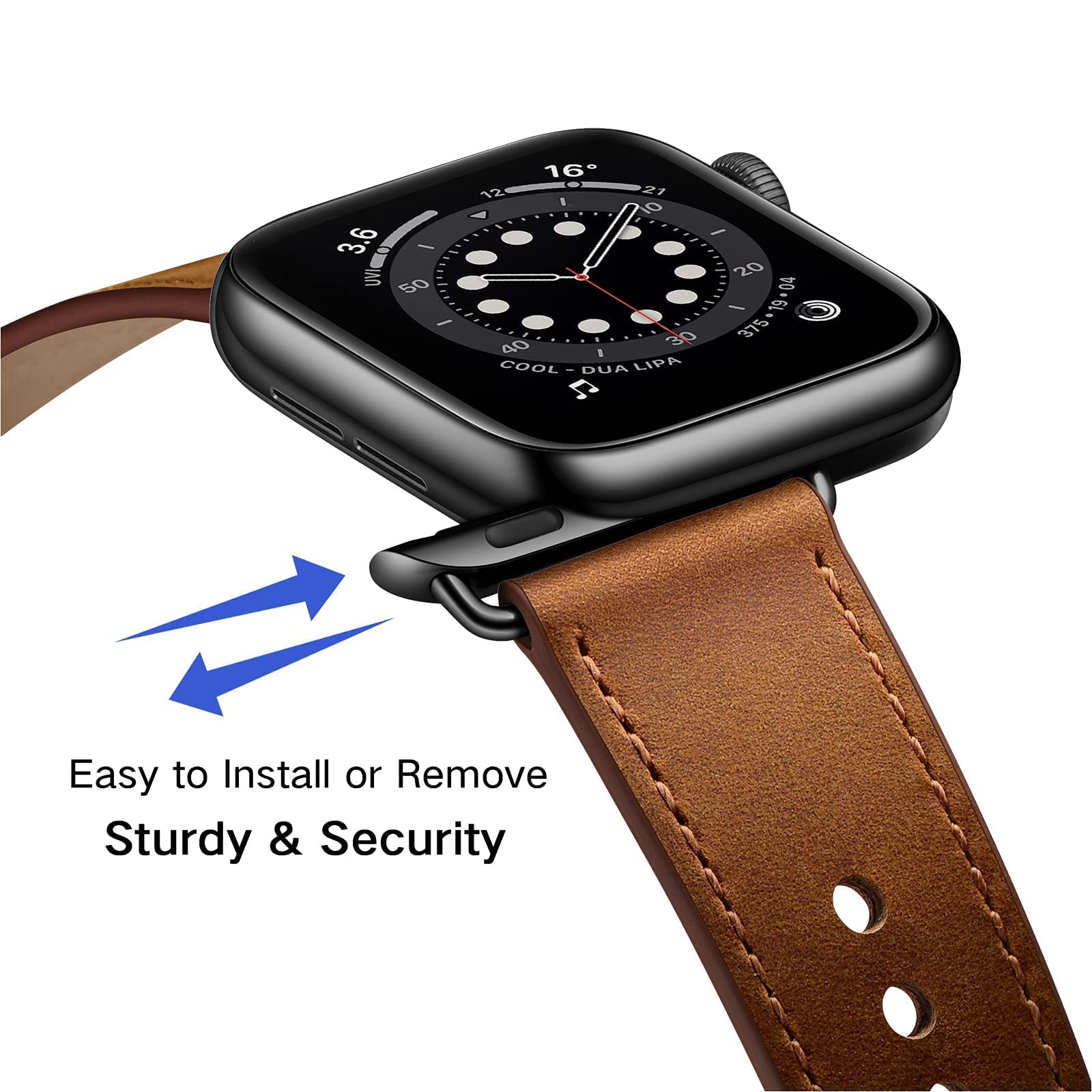 Ouheng Compatible With Apple Watch Band 49Mm 45Mm 44Mm 42Mm 41Mm 40Mm 38Mm, Genuine Leather Bands Strap For Iwatch Ultra Se2 Se