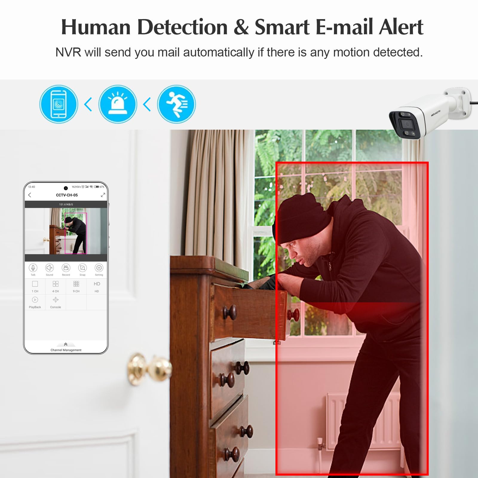 Heflycctv 16Ch 4K Nvr 16 Port Poe Network Video Recorder,Support 8Mp/5Mp/3Mp/2Mp/1080P Ip Poe Camera,Remote Access,Smart Human/V