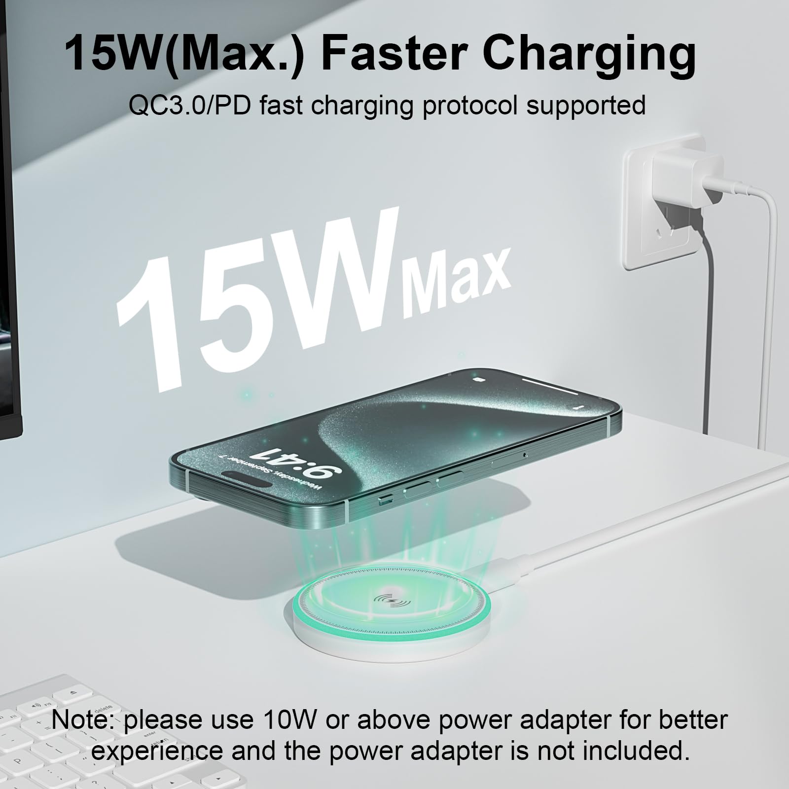 Magsafe Charger 2Pack 15W Magnetic Wireless Charger Fast Charging Pad With 6Ft Usb C To Usb C Cable Compatible With Iphone 16/15