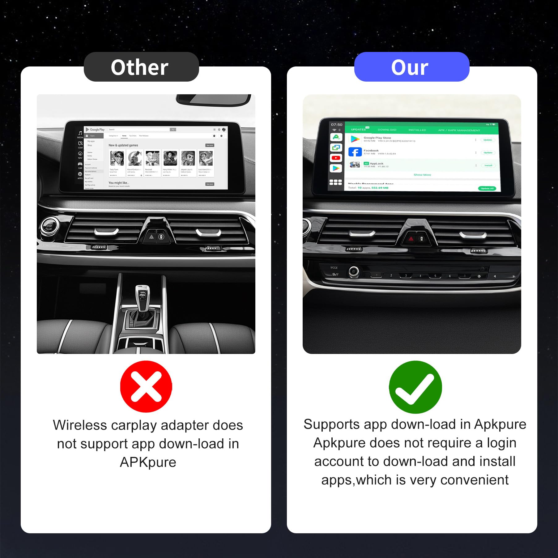 Minjielaa Magic Carplay Ai Box 2.0 Max, Support Netflix/Youtube/Hulu/Prime Video/Tf Card Etc., Qualcomm Multi Core Streaming Vid