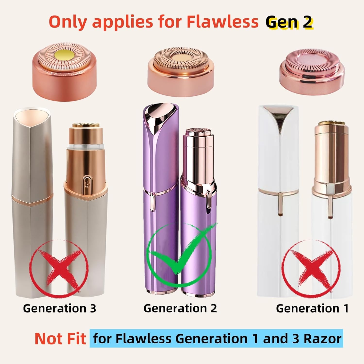 Facial Hair Remover Replacement Heads   Gen 2 Compatible With Finishing Touch Flawless Hair Remover Tool For Women Easy Facial H