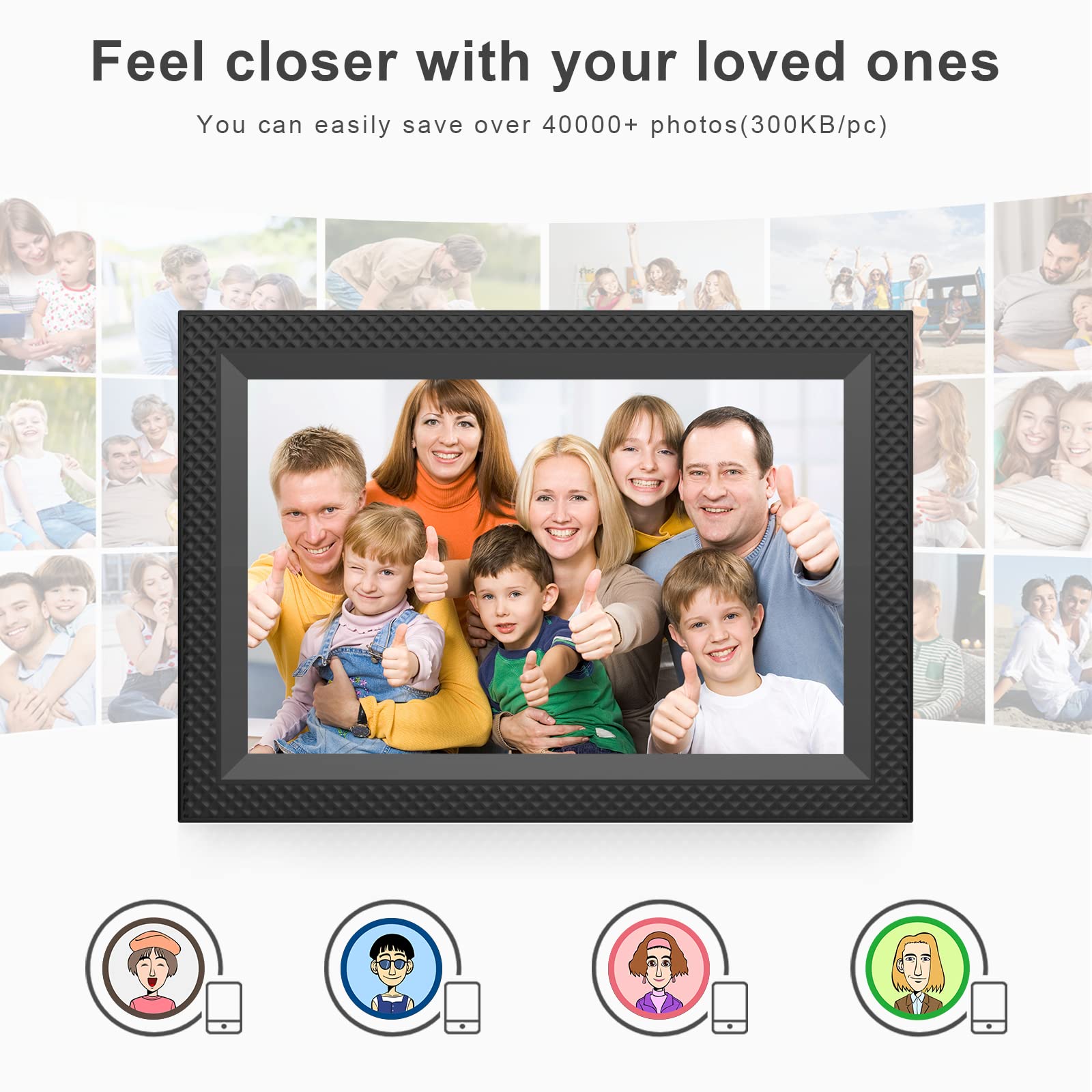 Forc 10.1 Inch Smart Wifi Digital Photo Frame, Digital Picture Frame, Built In 16Gb Storage, Ips Touch Screen, Auto Rotate, Slid