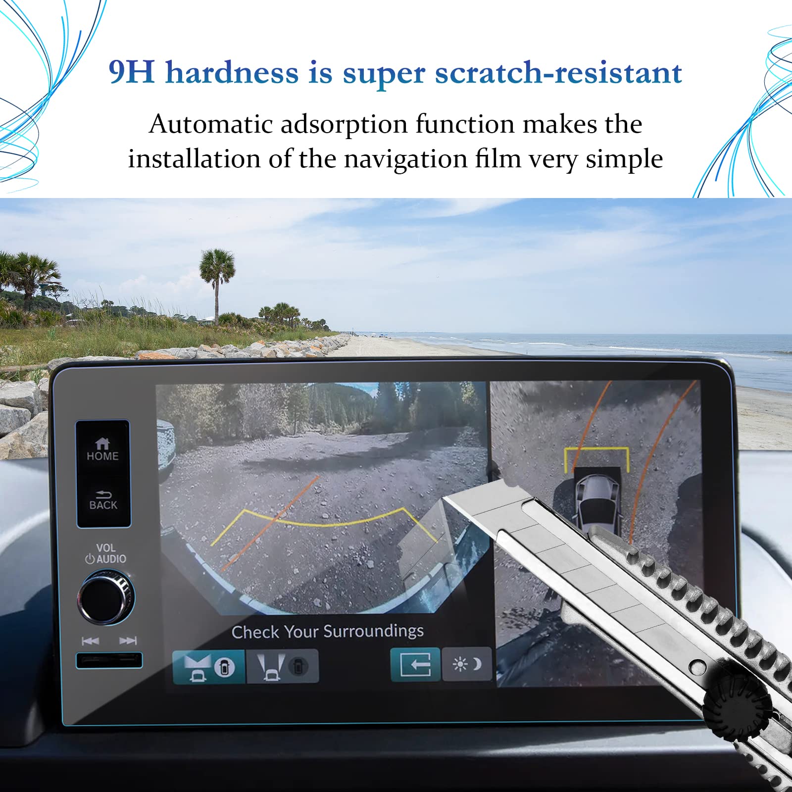 Sktu Screen Protector For 2023 2025 Honda Pilot Ex L/Trailsport/Touring/Elite/Black Edition 9 Inch Screen Tempered Glass Anti Scratch Ultra Clear