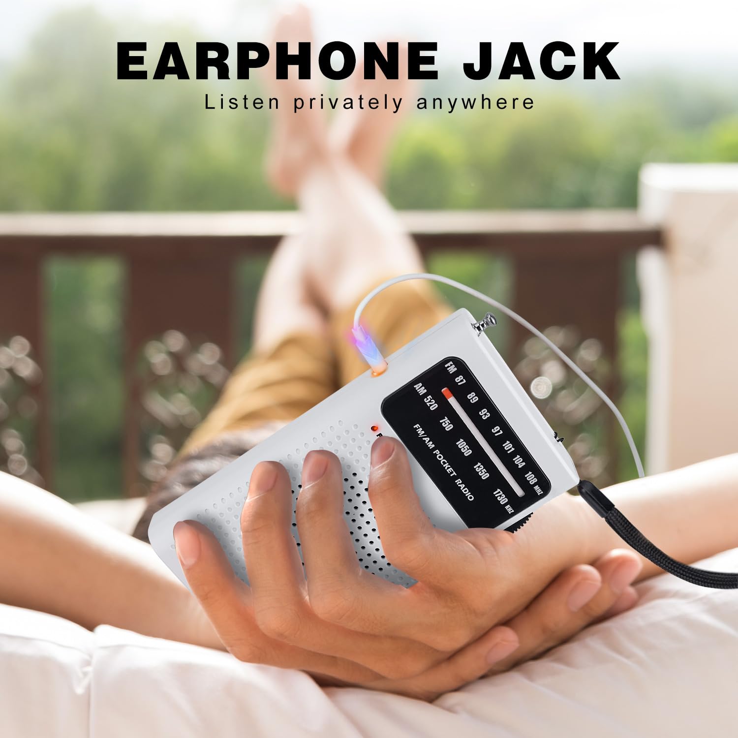 Goodes Portable Radio Am Fm, Transistor Radio With Loud Speaker, Headphone Jack, 2Aa Battery Operated Radio For Long Range Recep