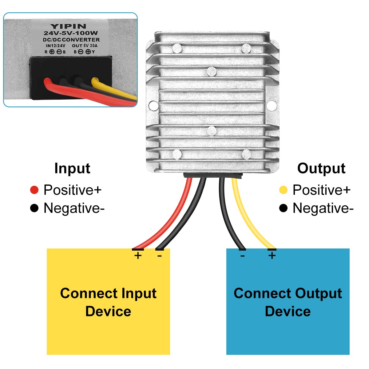 Dc Voltage Regulator Buck Converter Dc 12V 24V Step Down To 5V 20A 100W Reducer Stabilized Power Supply Converter Waterproof Mod