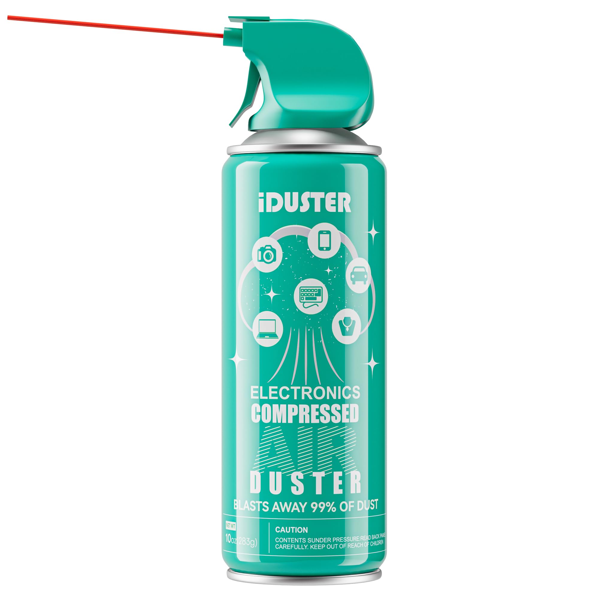 Iduster Disposable Compressed Duster, Computer Cleaner, Keyboard Cleaner, 1 Pack, 10 Oz