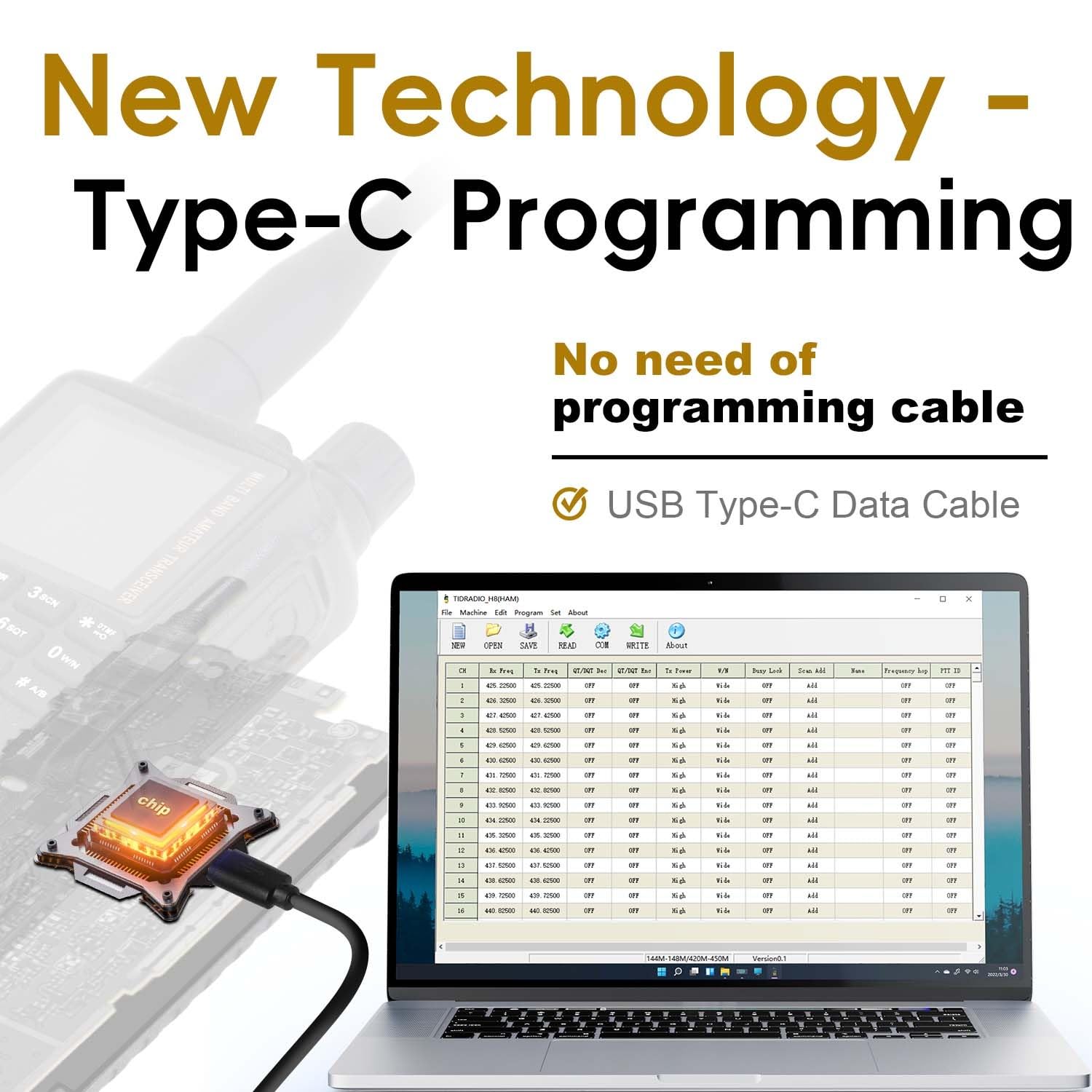 Tidradio Td H3 Gmrs Radio Multi Band Receiving,Usb C Programming & Charging,2500Mah Battery,Am/Fm Reception,Dtmf Noaa Vox Scan,
