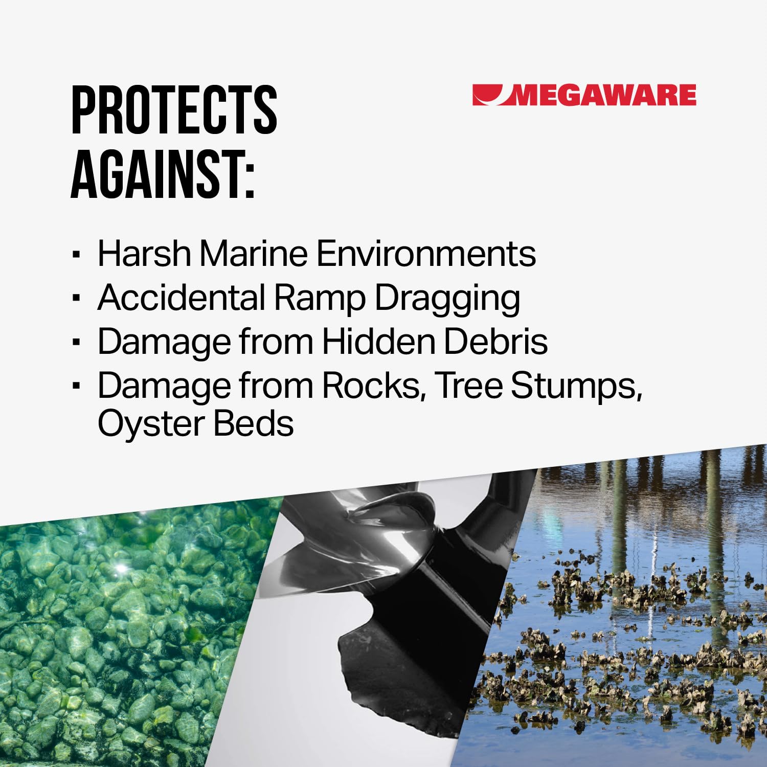 Megaware Skegpro 655 - Protects Against Damage From Ramp Dragging, Rocks, Debris And Submerged Objects - Stainless Steel Skeg Pr,WBAUVB0000AXU49