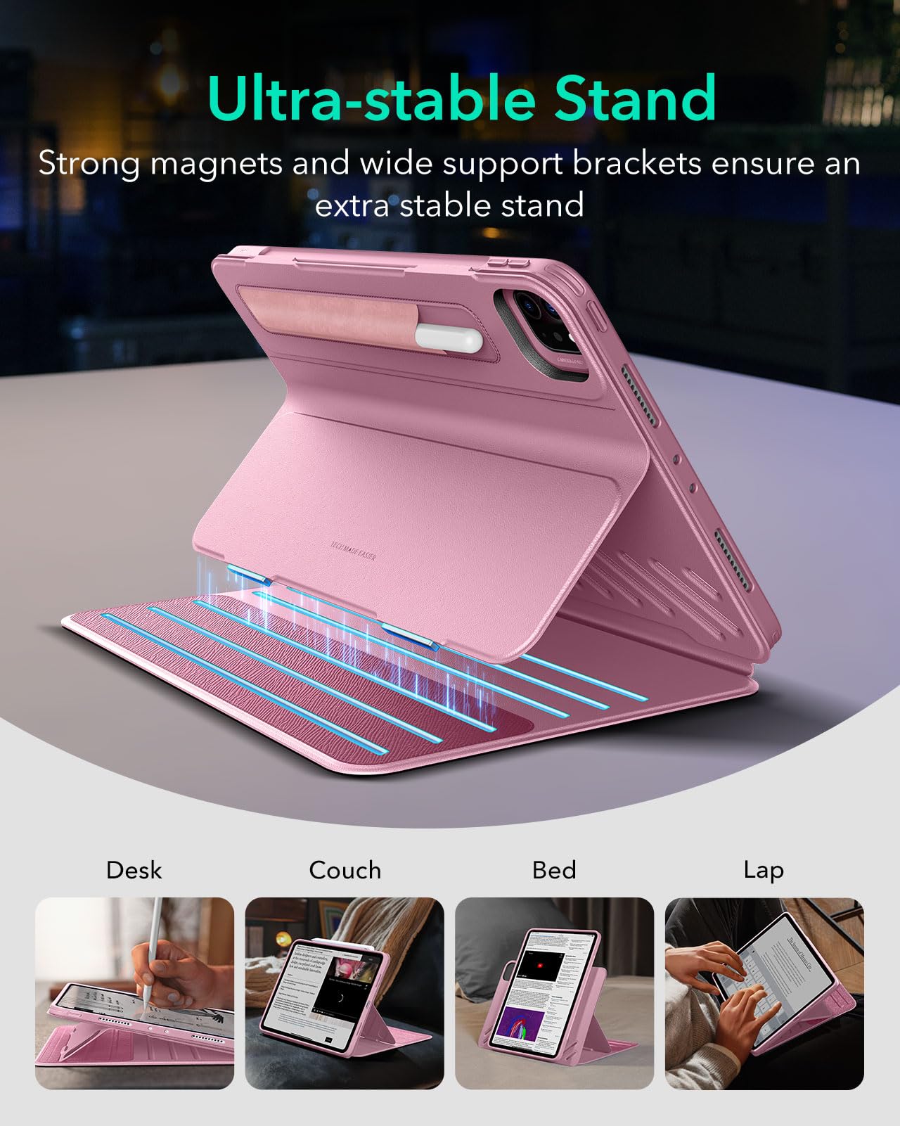 Esr For Ipad Pro 11 Inch Case (4Th/3Rd Generation, 2022/2021), Removable Magnetic Cover, Adjustable Portrait/Landscape Stand Wit