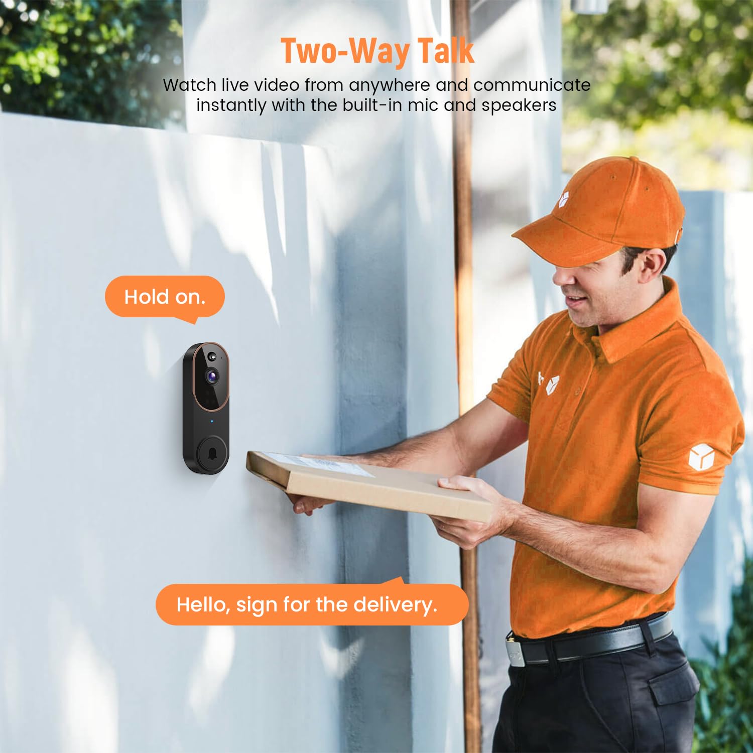 Gridtera 1080P Wireless Video Doorbell Camera With Chime, Ai Human Detection, Live View, Night Vision, Cloud Storage, 2.4G Wifi,