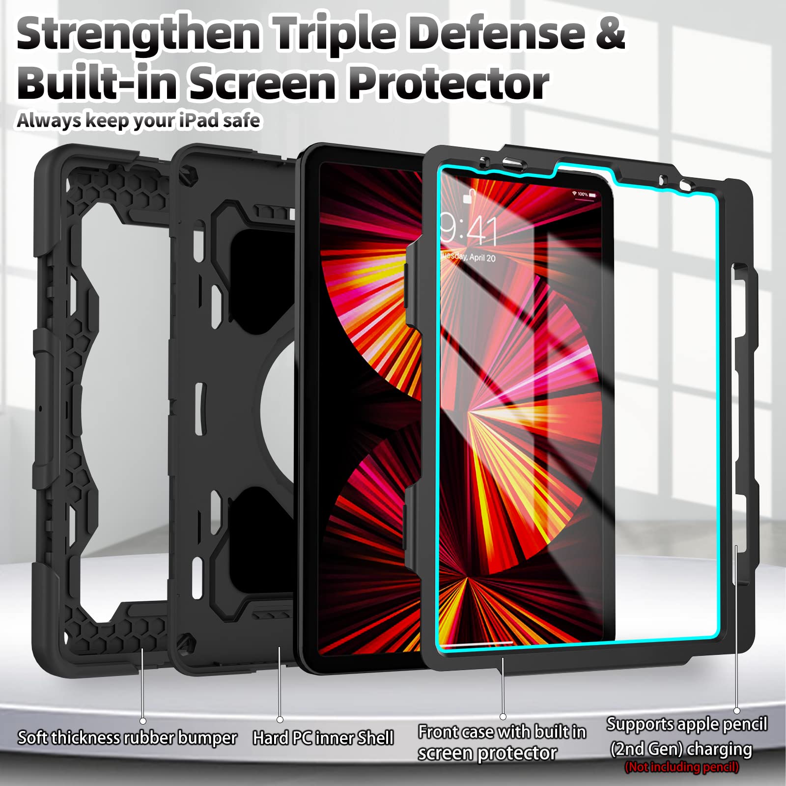 Roiskin For Ipad Pro 11 Case 4Th 3Rd 2Nd 1St Generation (2022.2021.2020.2018) With Screen Protector For Kids[15Ft Drop Protectio