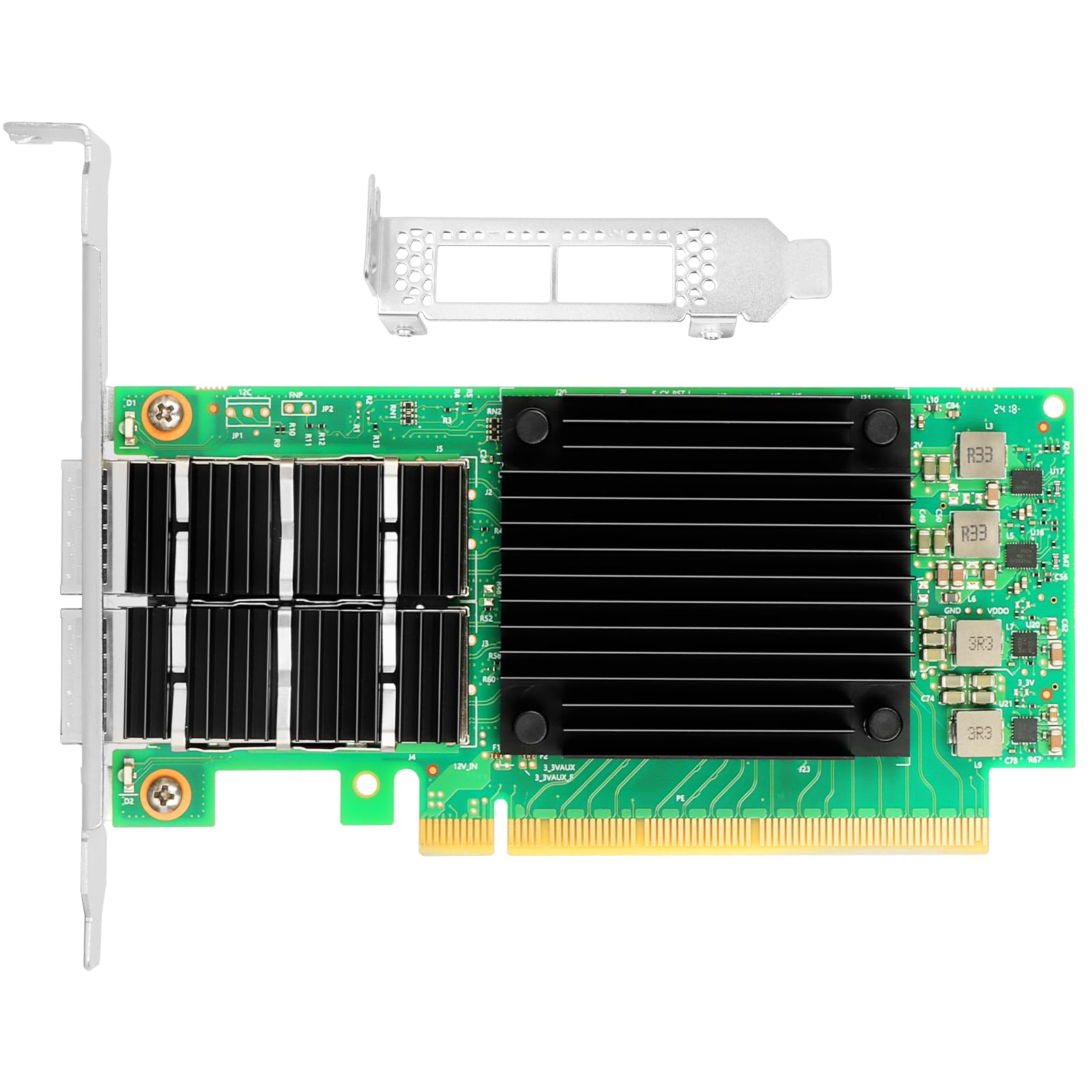 Vogzone 100Gbe Network Adapter With Mellanox Connectx 5 Ex Chipset, Pcie 4.0(16Gt/S) X16 100Gb Ethernet Nic, Dual 100Gb Qsfp28 I