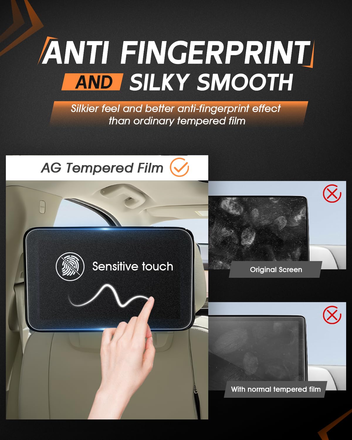 (2Pcs) Matte Anti Glare Tempered Glass Rear Seat Tv Dvd Media Screen Protector, 12.6 Inches, For 2021 2022 2023 2024 2025 Chevy Tahoe, Suburban, Gmc Yukon, Yukon Denali Accessories