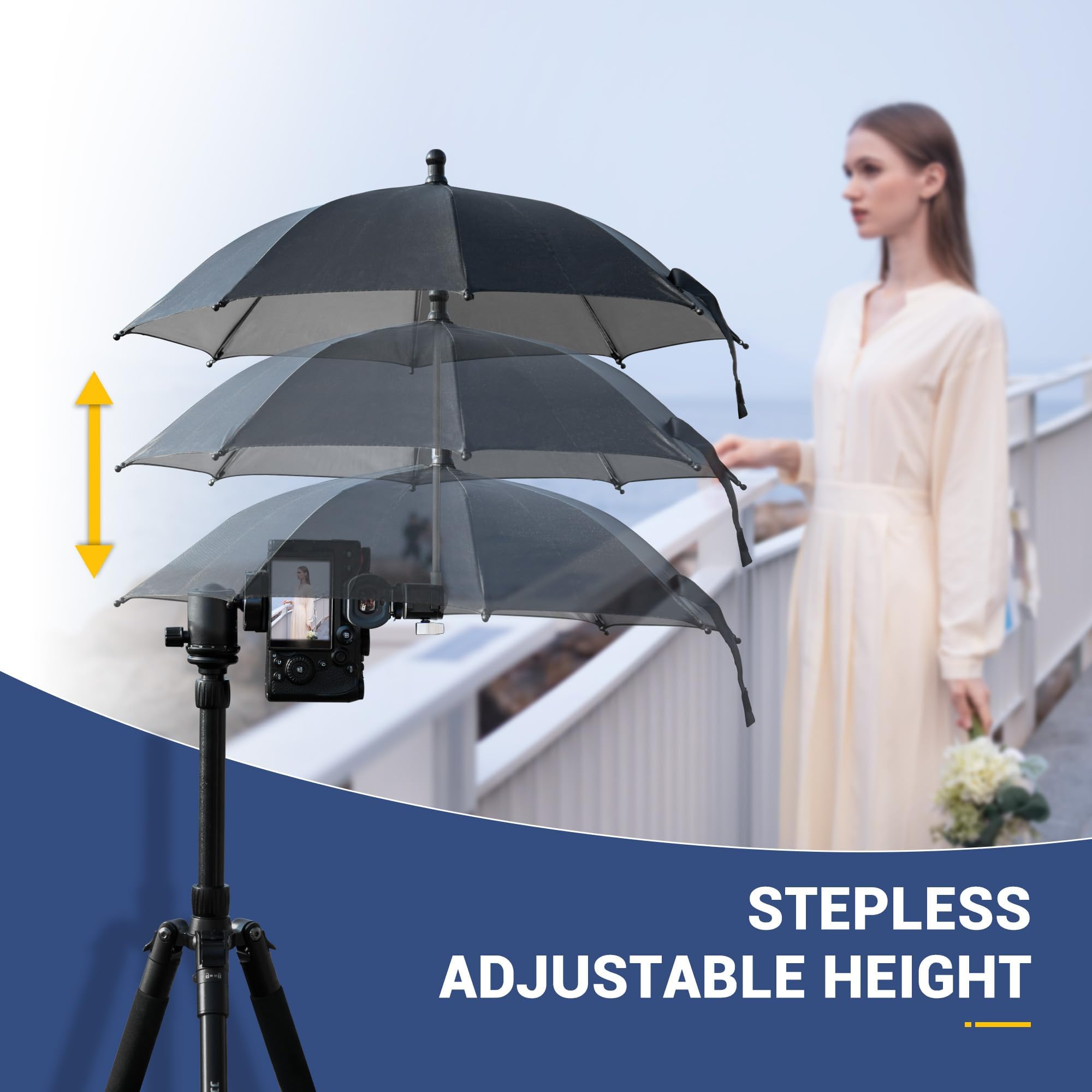2024 New Upgrade Camera Hot Shoe Umbrella, Camera Rain Umbrella With Height Adjustable Design & Cold Shoe Mount, Camera Rain Cov