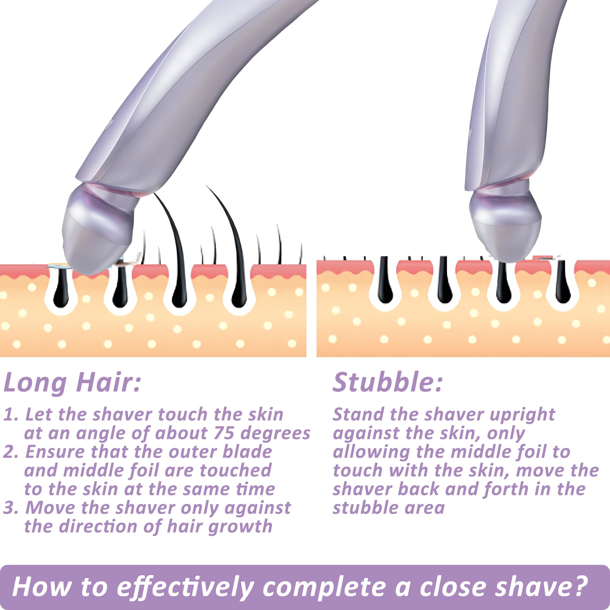 Electric Shaver For Women Legs, Lady Razors Hair Removal Waterproof Wet Or Dry For Underarm Arm Bikini Private Area Pubic Hair,