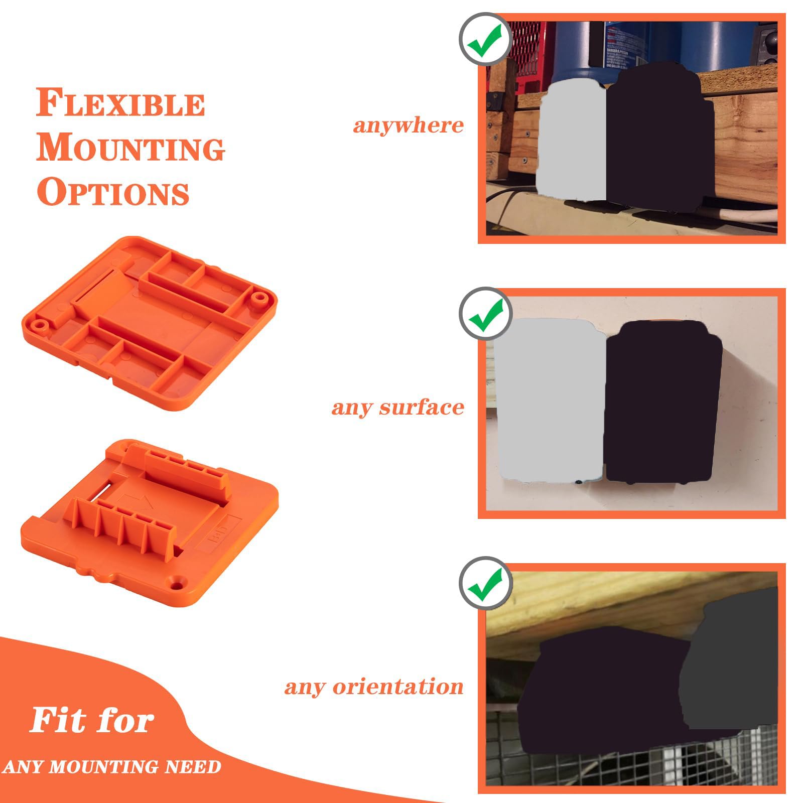 Crivnhar 5 Pack Battery Holder Compatible For Black+Decker 20V Battery Mounts Dock Holder Fit For Lbxr20 Lb20(W/10 Screws, No Ba