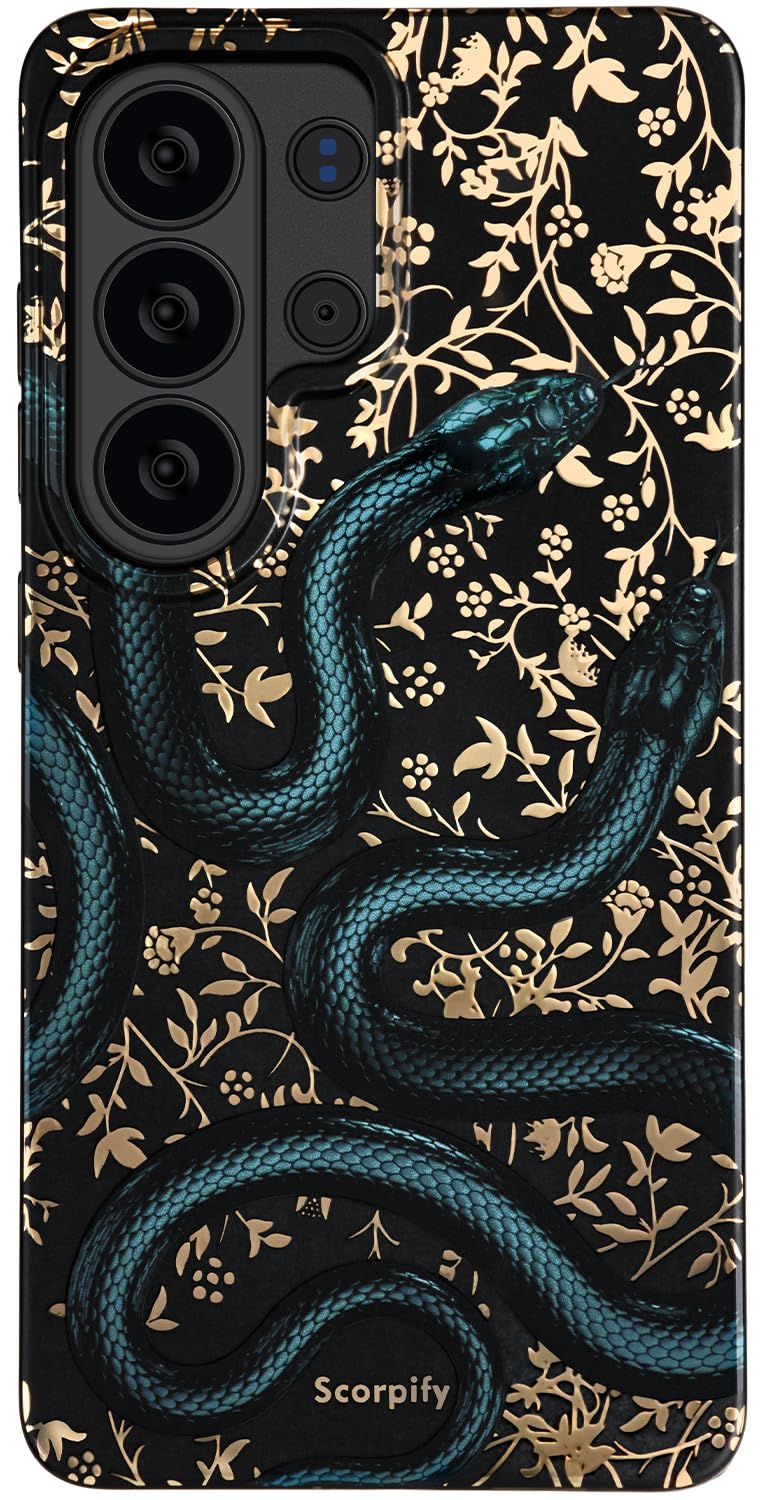 SCORPIFY Compatible with Samsung Galaxy S26 Ultra Case [Compatible with MagSafe] for Matte Black Double Snake Design, Cute Magne