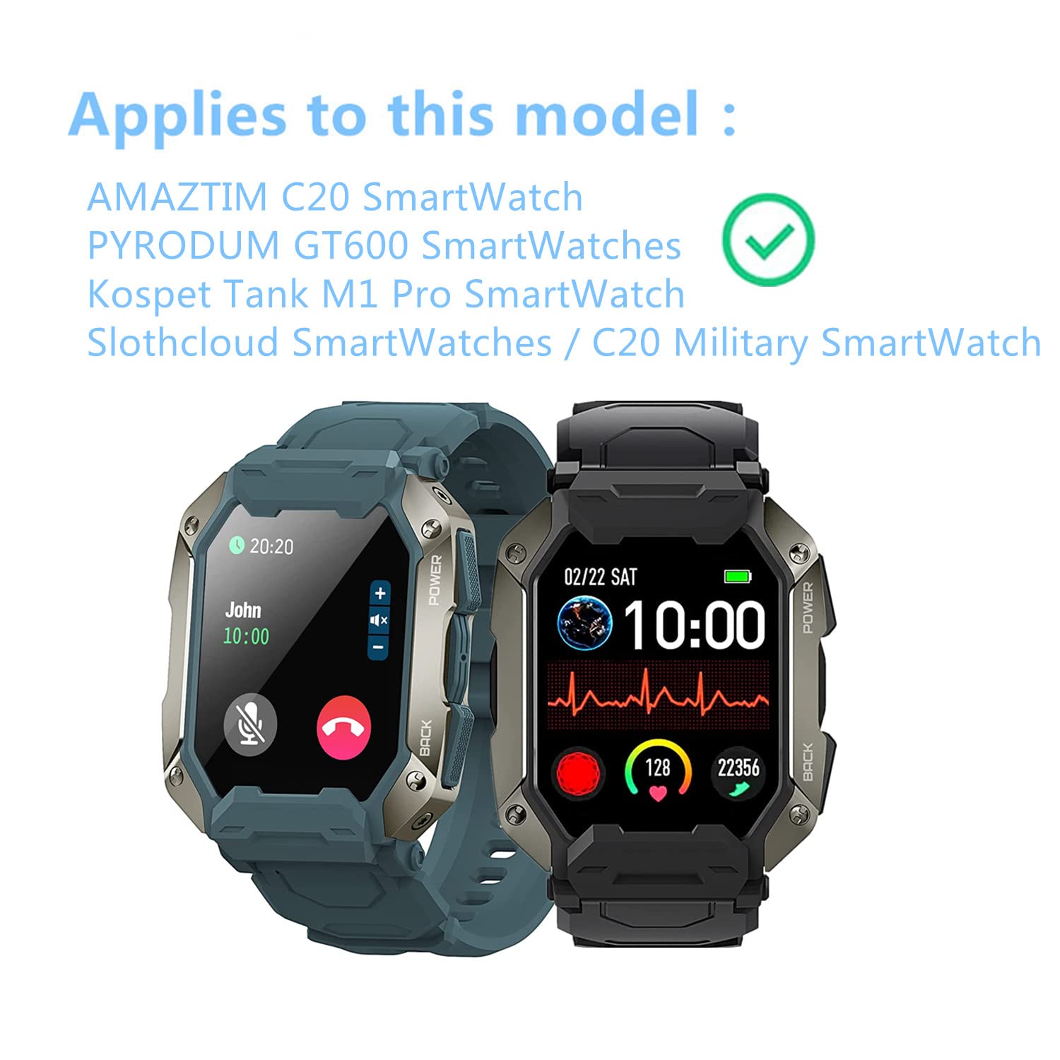 Aemus Compatible For Amaztim C20 Smart Watch Screen Protector (4 Pack) Hd Pet Film, Compatible For Kospet Tank M1 Pro/Carbinox T