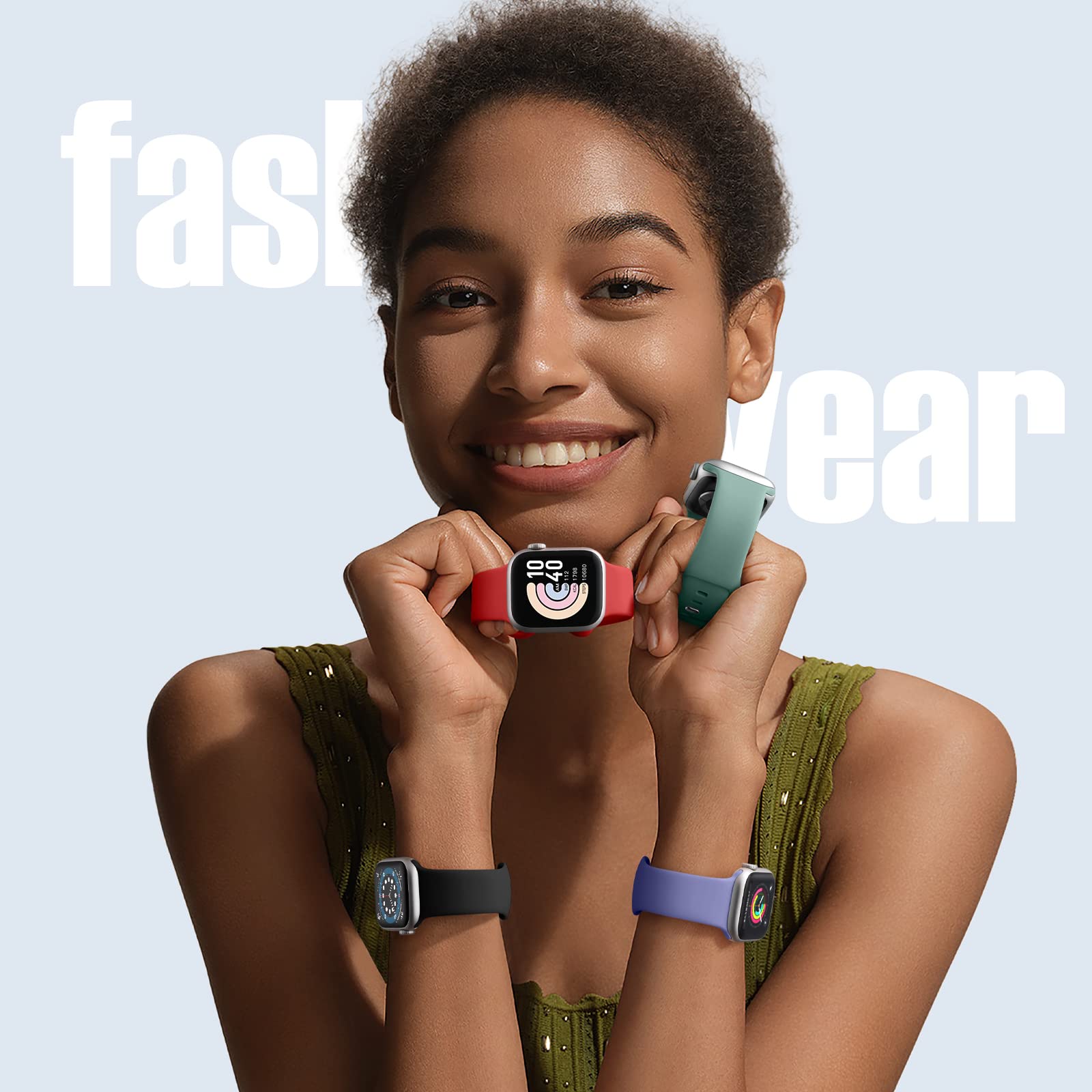 Daqin 8 Pack Compatible With Apple Watch Band 44Mm 45Mm 49Mm 49Mm 38Mm 40Mm 41Mm,Soft Silicone Sport Strap Replacement Wristband