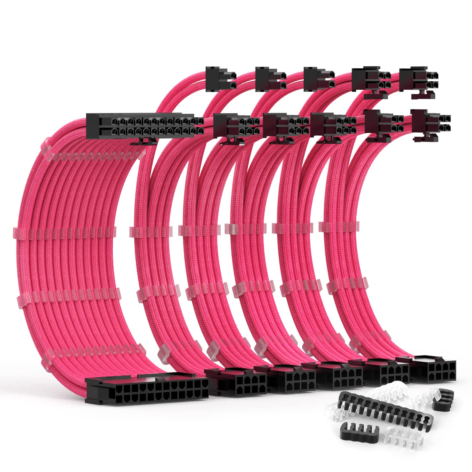 Abno1 Psu Cable Extension Kit 30Cm Length With Two Sets Of Cable Combs,1X24Pin/2X8Pin(4+4)/3X8Pin(6P+2P) Pc Sleeved Cable For At