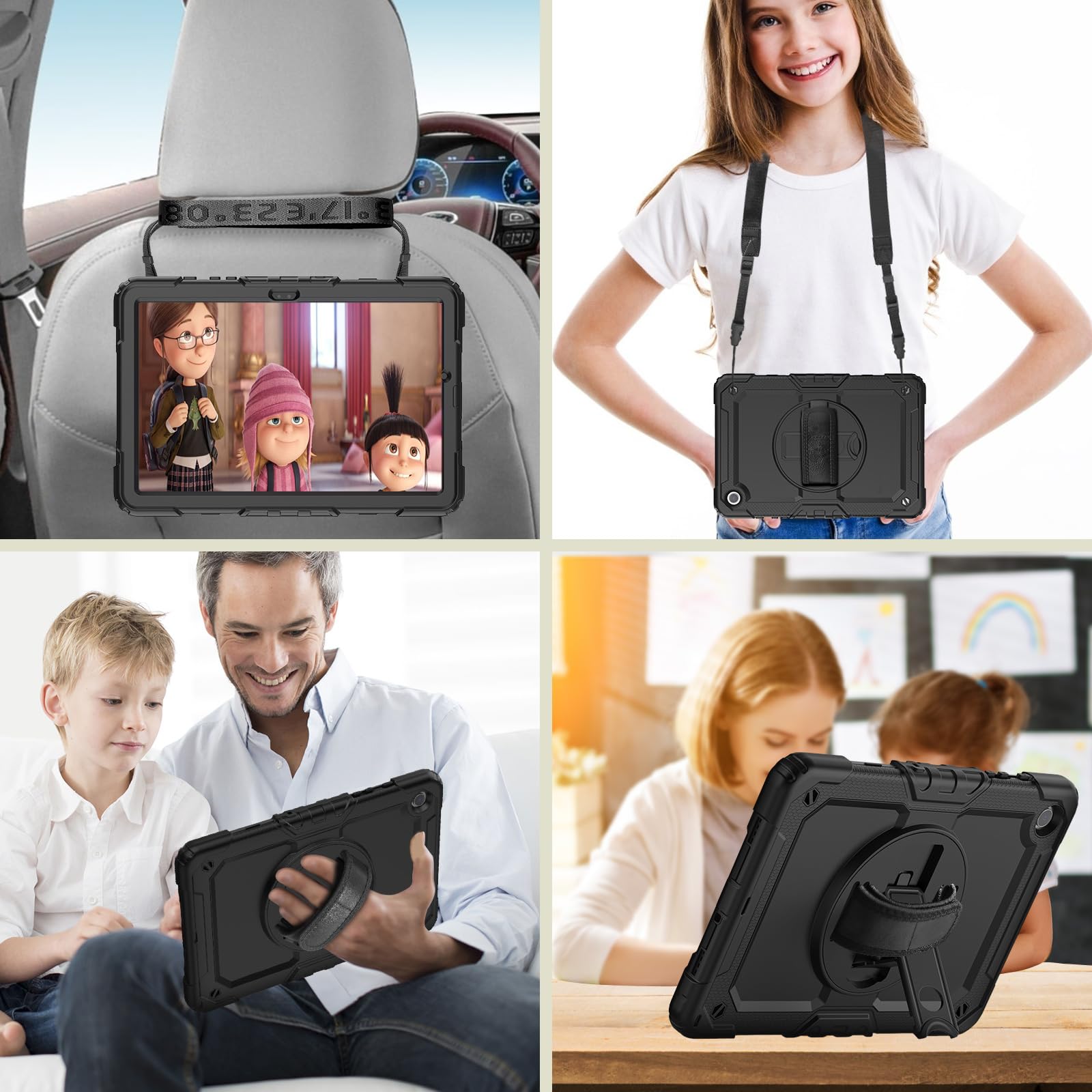 Herize Case Compatible With Galaxy Tab A9+ Plus 11 Inch Model Sm X210/X216/X218 With Screen Protector Pen Holder Stand Shoulder