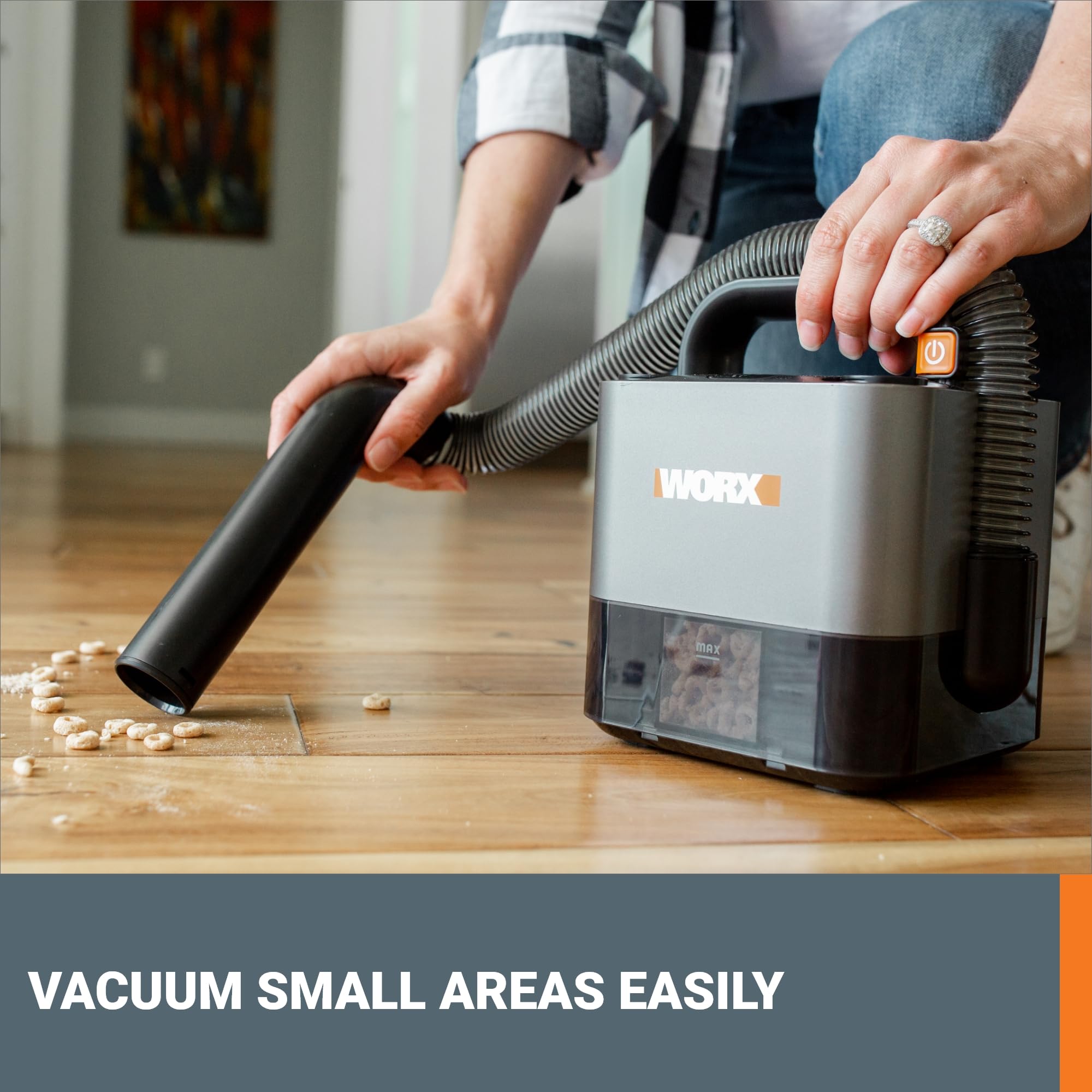 Worx Wx030L 20V Power Share Cordless Cube Vac Compact Vacuum, Black