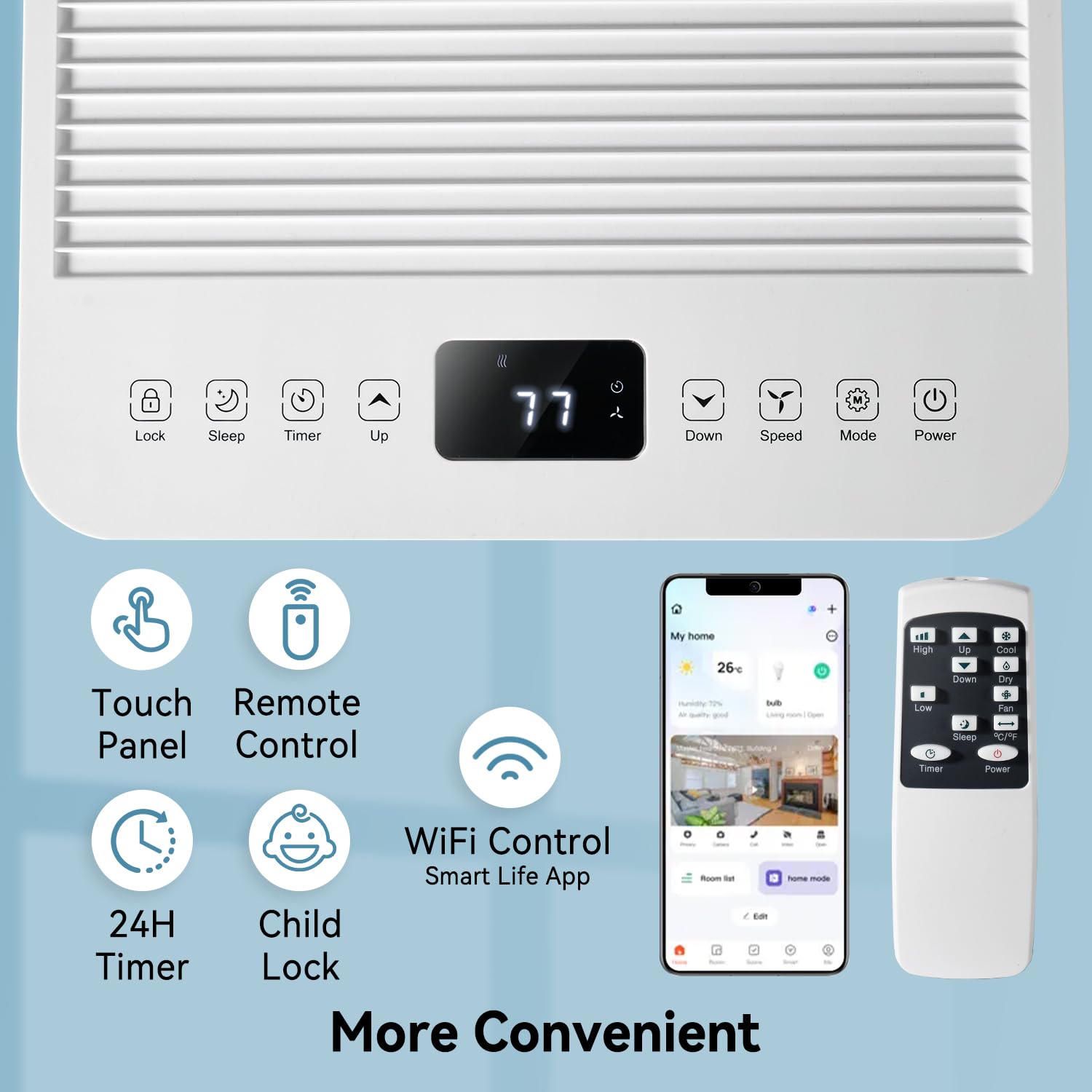 Aoxun 10000 Btu Portable Air Conditioners, Wifi App Smart Control, 4-In-1 Ac Unit, Fast Cooling, Dehumidifier, Fan & 24H Timer Q