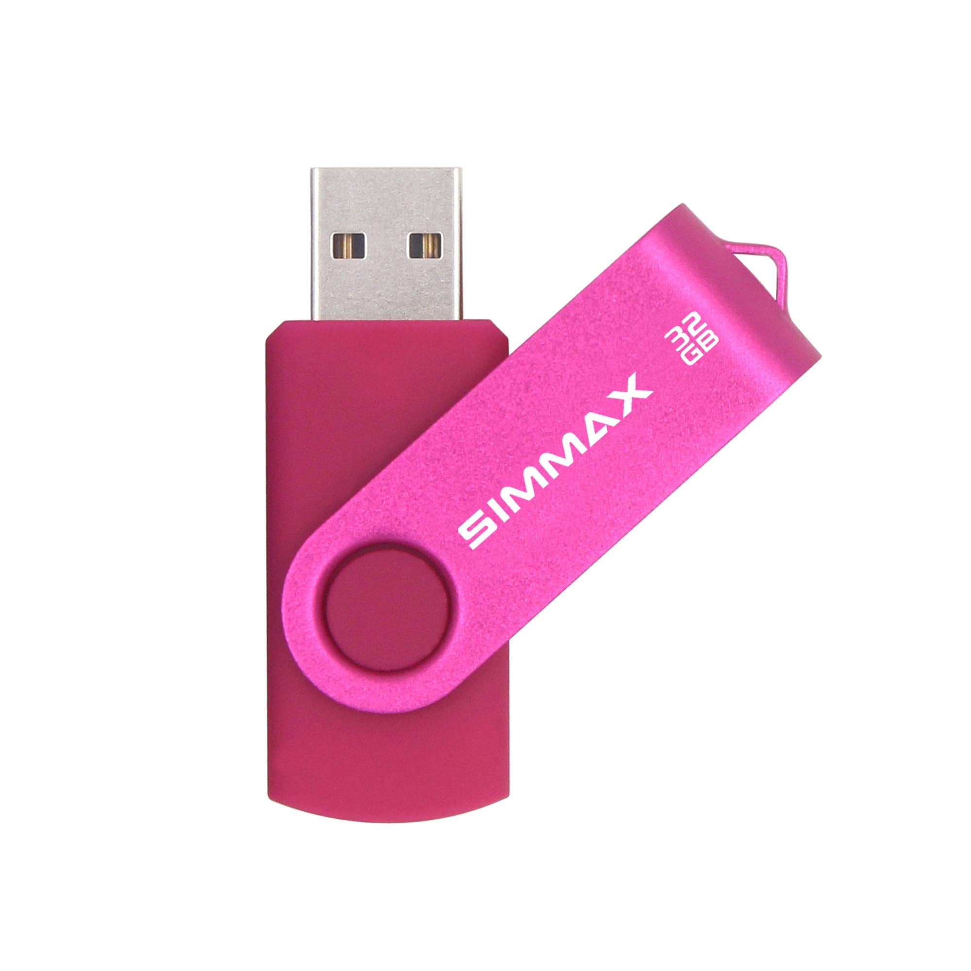 Simmax 3 Pack 32Gb Memory Stick Usb 2.0 Flash Drives Swivel Thumb Drive Pen Drive (32Gb Pink Blue Green)