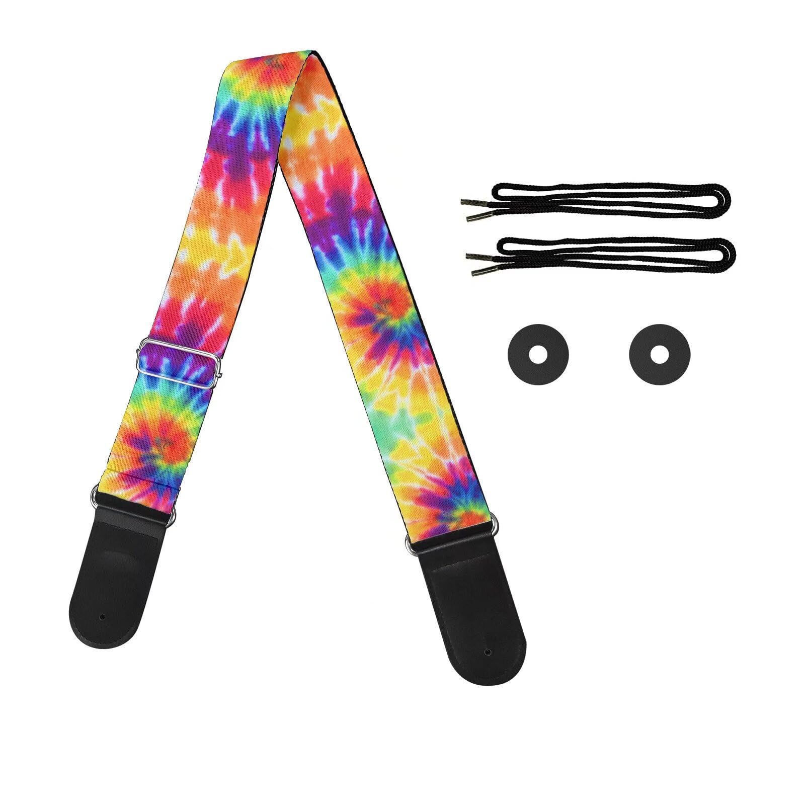 Suobstales Adjustable Guitar Strap for Electric/Acoustic Guitar/Bass with Leather Ends Shoulder Strap Instrument Accessories, 0 