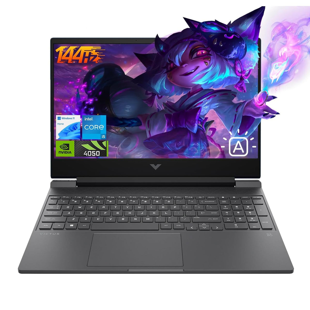 Hp Victus Gaming Laptop, 15.6'' 144Hz Fhd, 8-Core Intel Core I5-13420H, Nvidia Geforce Rtx 4050 6Gb Gpu, 16Gb Ram, 2Tb Ssd, Back
