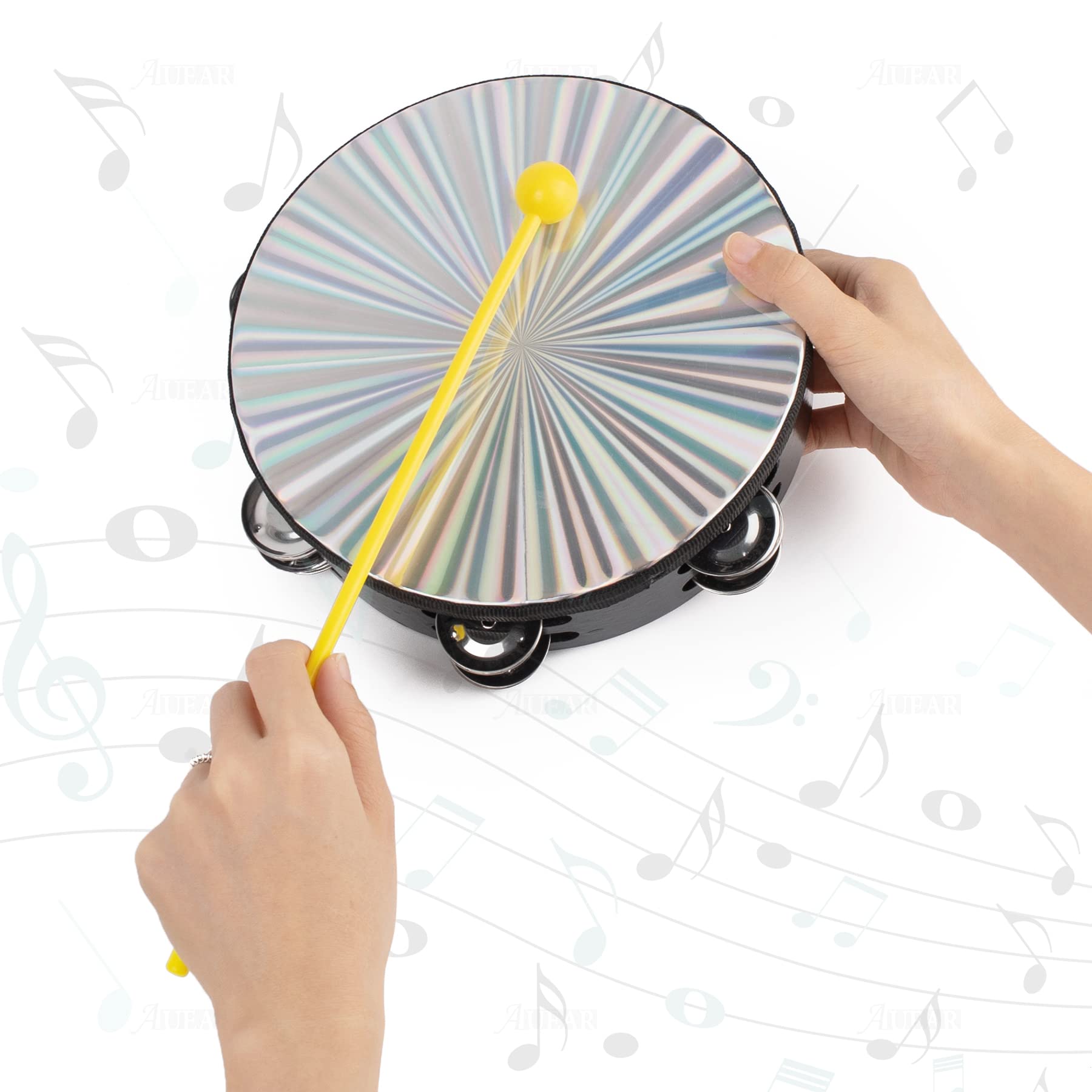 Auear, 10 Pack Plastic Bell Mallets Solid Drum Percussion Sticks For Drum Chime Xylophone 12Inch Yellow