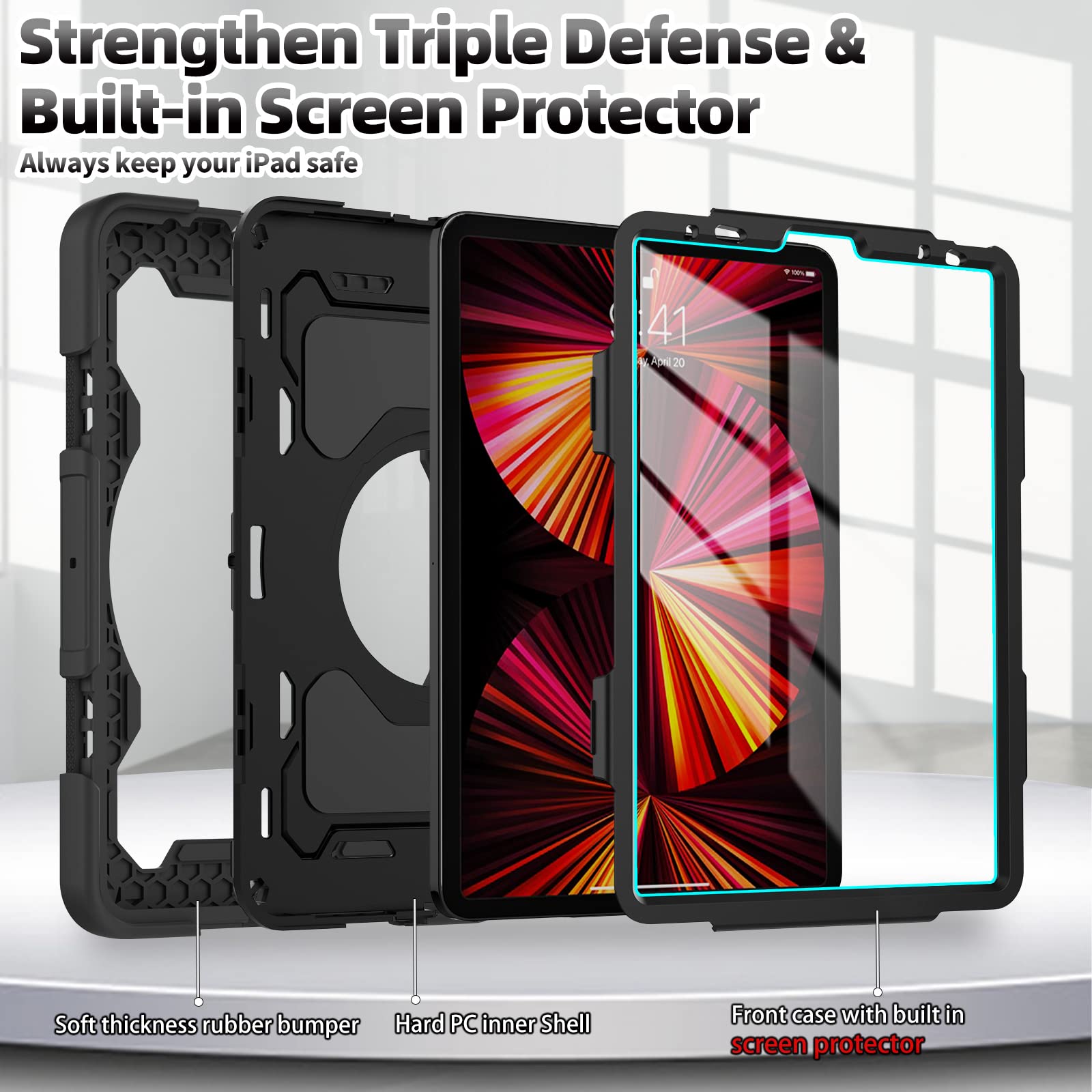 Roiskin For Ipad Pro 11 Case 4Th 3Rd 2Nd 1St Generation (2022 2021 2020 2018) With Screen Protector For Boys[15Ft Drop Protectio