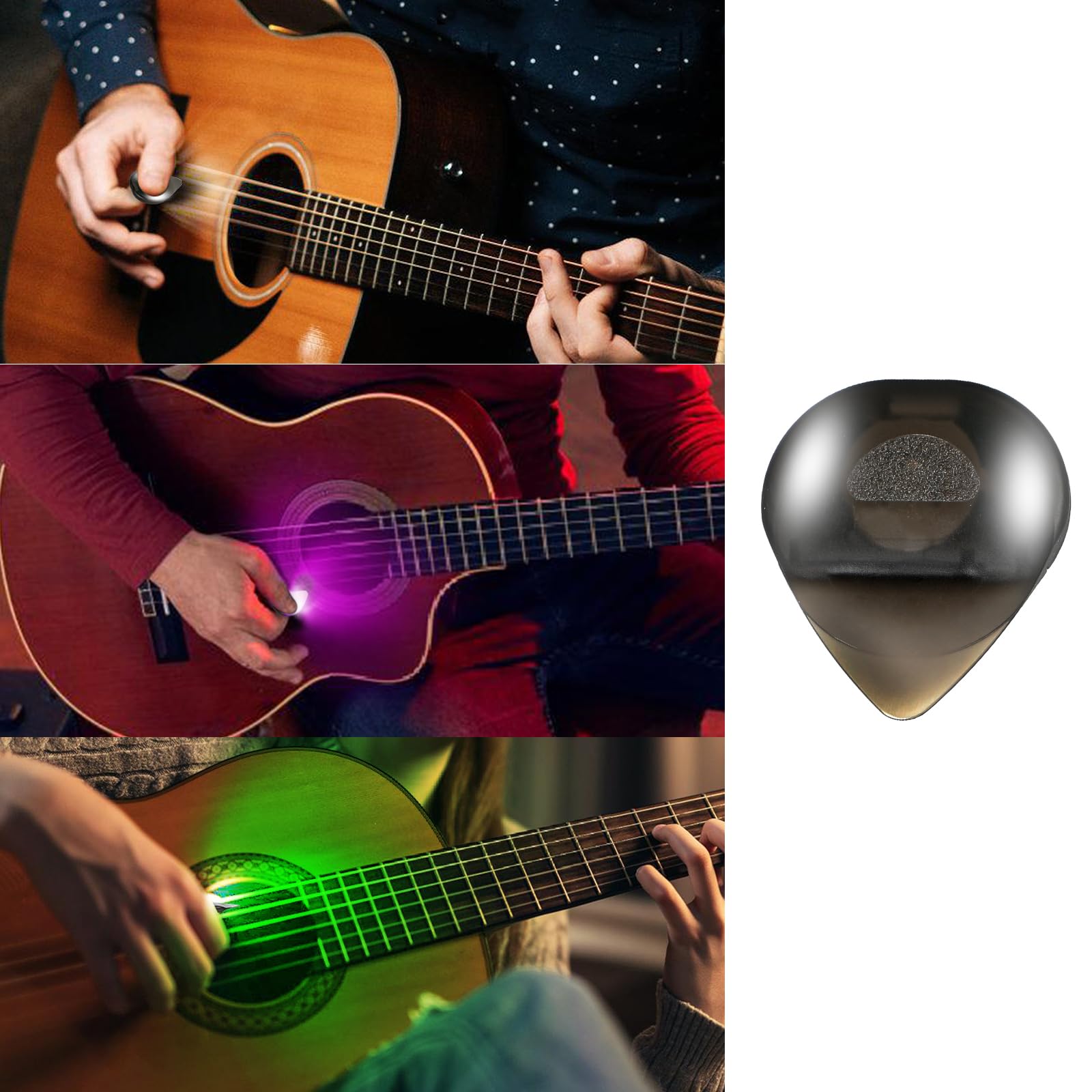 Auto Led Glowing Guitar Picks   Light Up Guitar Pick, For Unmatched Musical Experience, 0.6Mm (White)