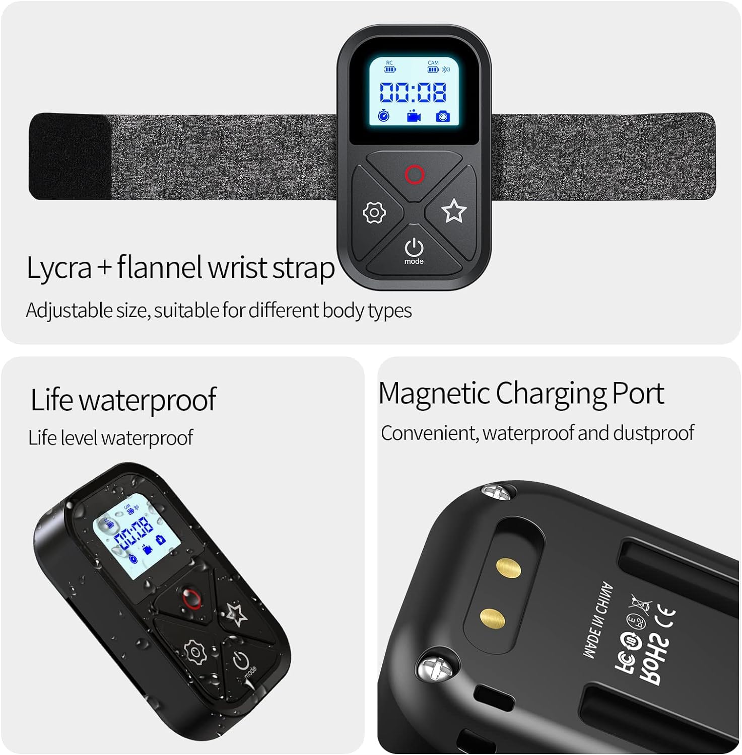 Smart Wireless Remote Control For Gopro   Camera Controller For Gopro Hero 12 Hero 11 Hero 10 Hero 9 Hero 8 Max Lcd Display Magn