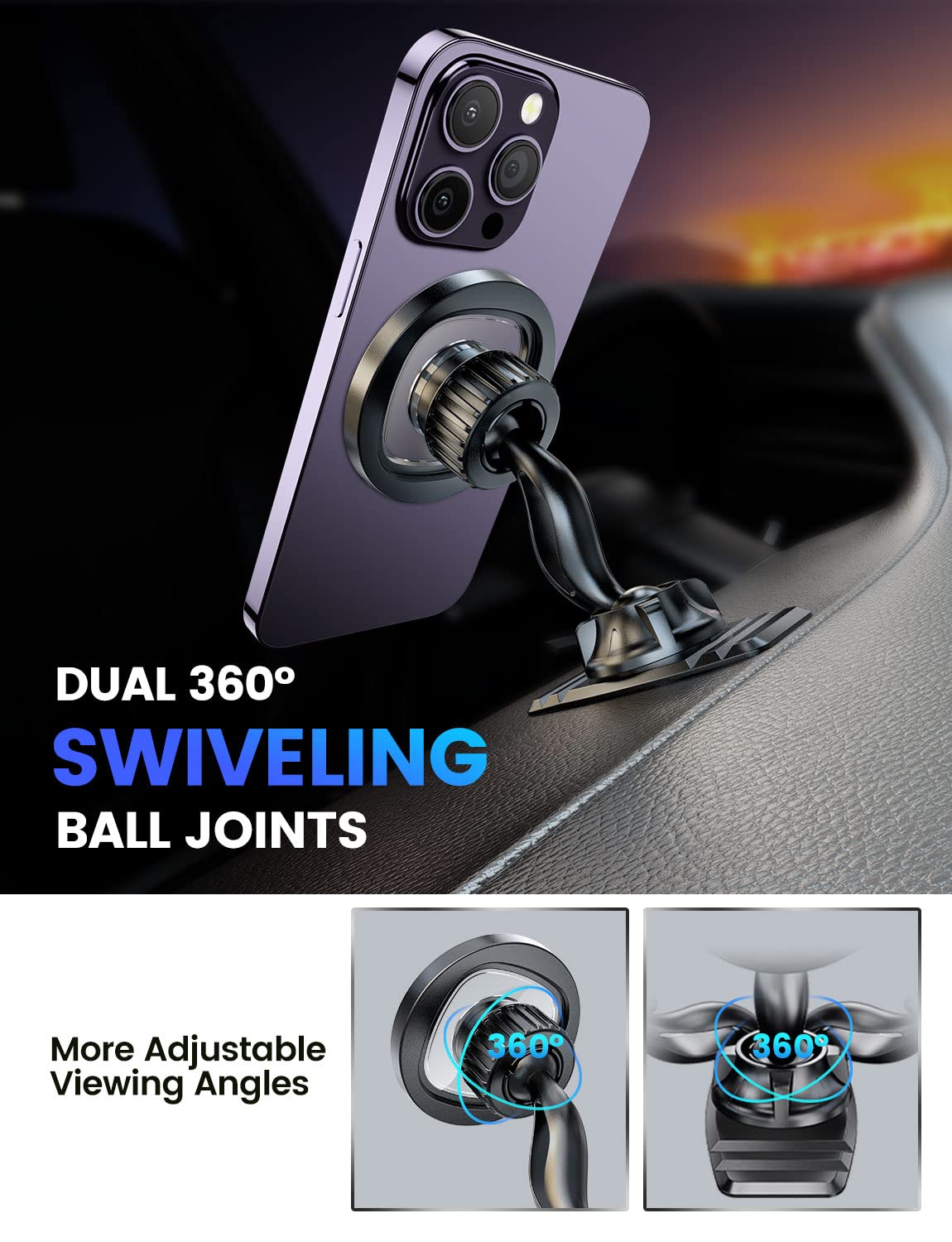 Esamcore Magnetic Phone Holder For Car, Iphone Magsafe Car Mount Strong Phone Magnet For Car Dashboard Cell Phone Holders For Yo