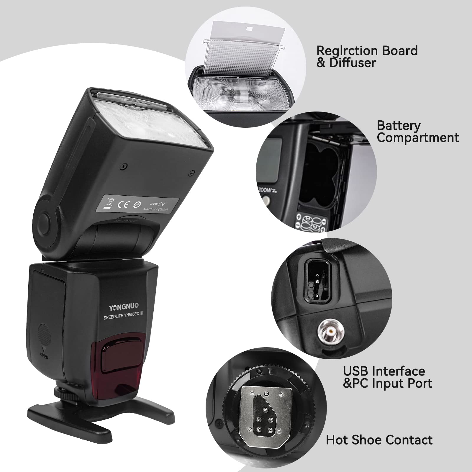 Yongnuo Yn565Ex Iii N Flash Speedlite, Wireless Slave Ttl Manual And Multi Mode Hss, Compatible With D7500 D7200 D7100 D7000 D56